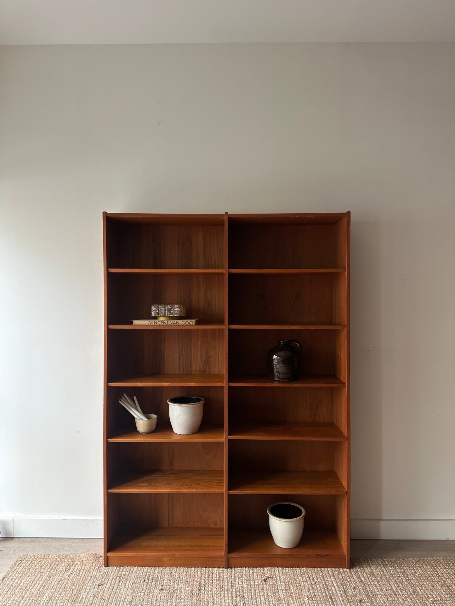 Teak shelves