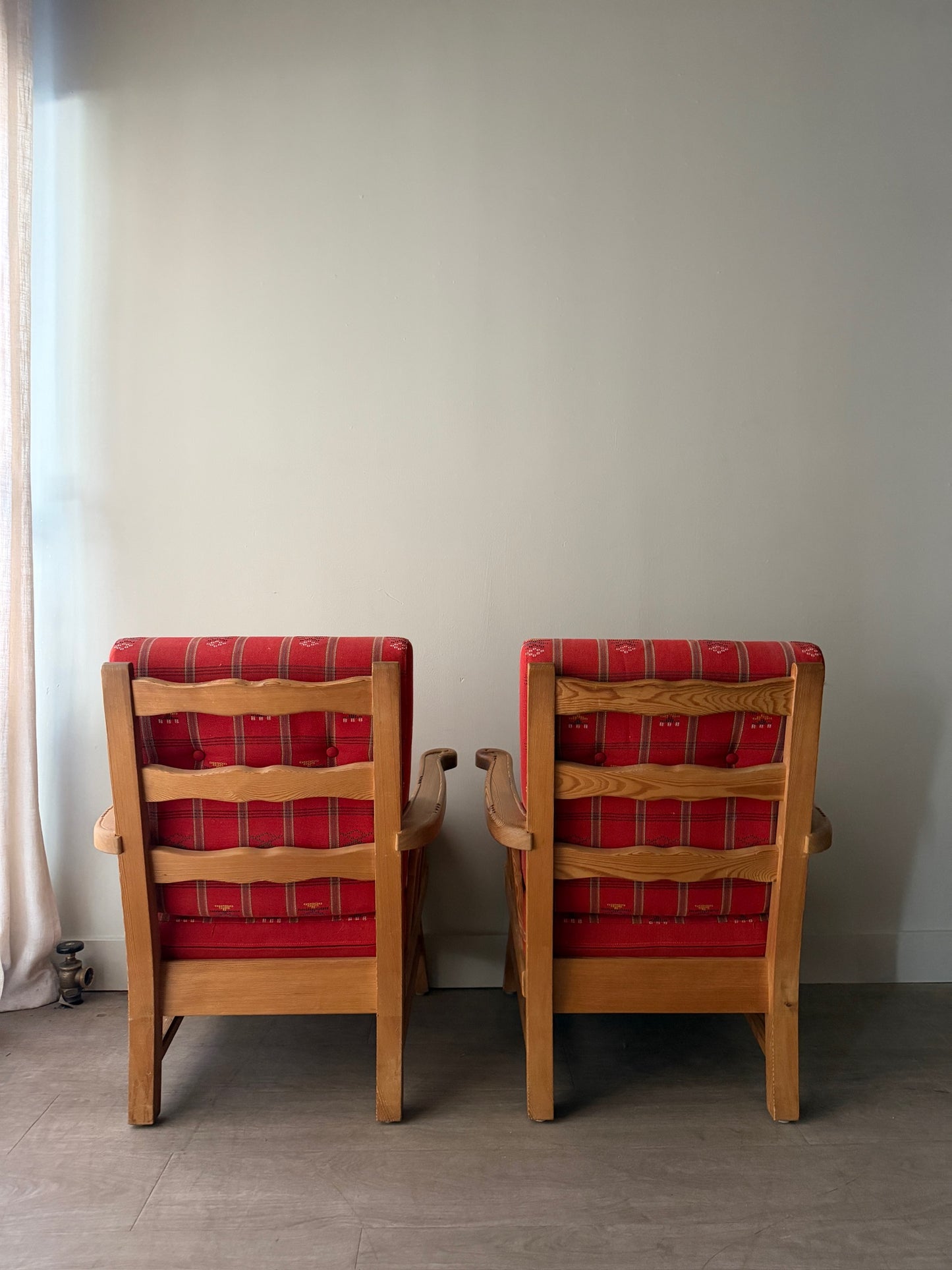 Krogenaes Norwegian pine lounge chairs. Sold individually.