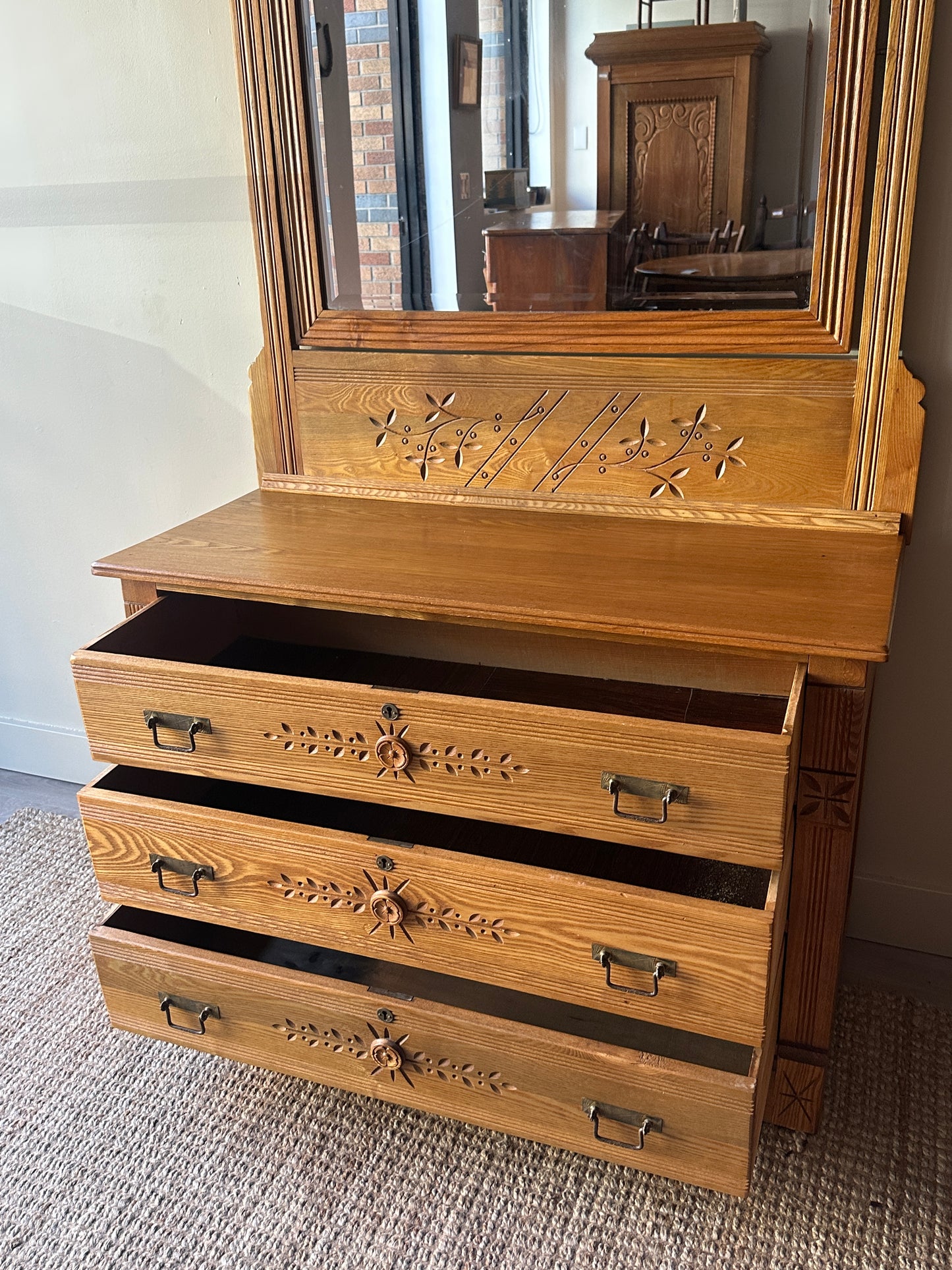 Eastlake dresser with mirror