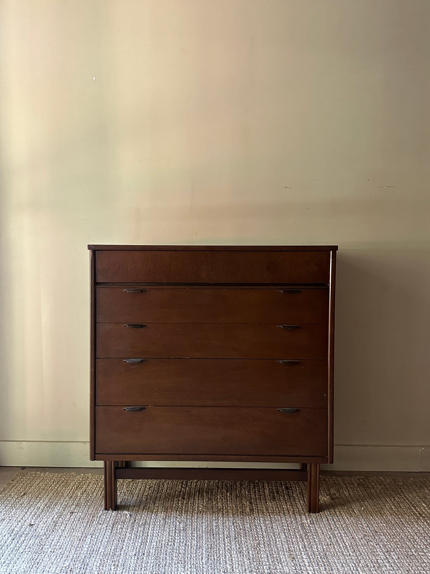 Walnut with laminate top dresser