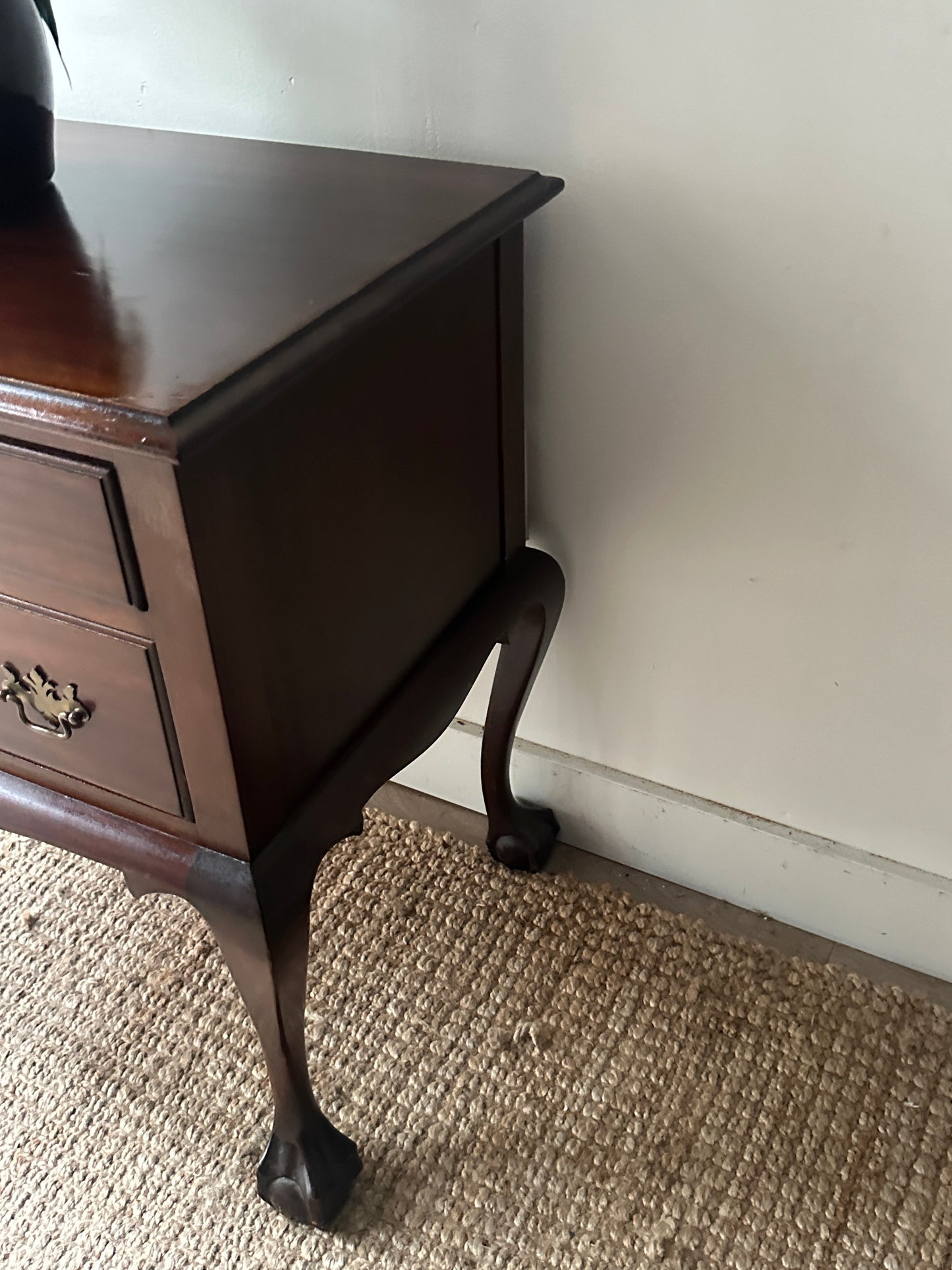 Carved mahogany console table