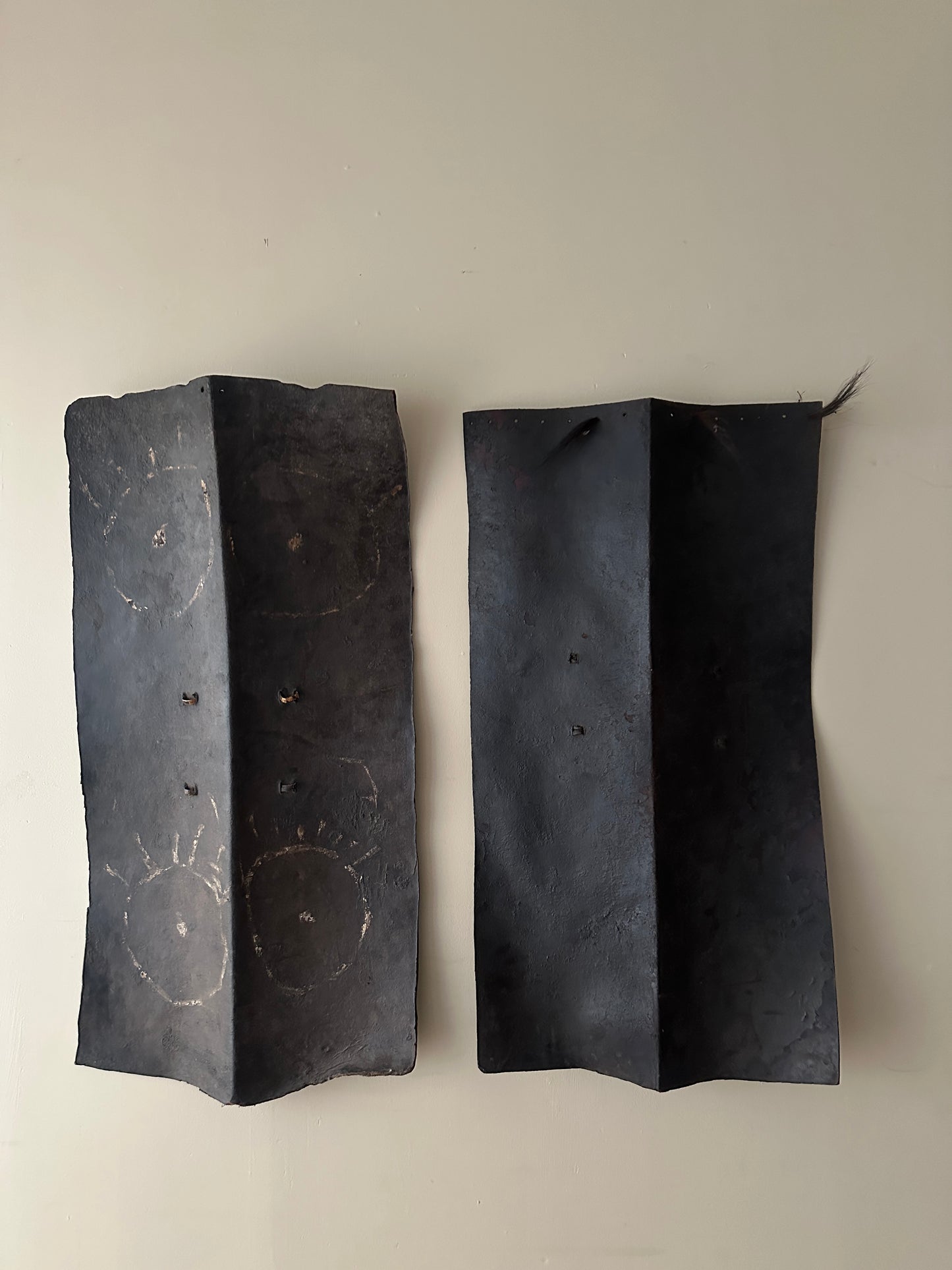 Naga tribal buffalo leather shield. (Right)