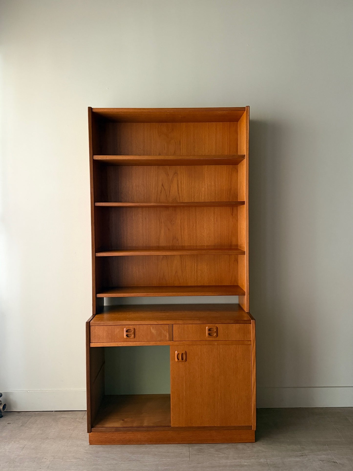 Danish teak bookcase cabinet
