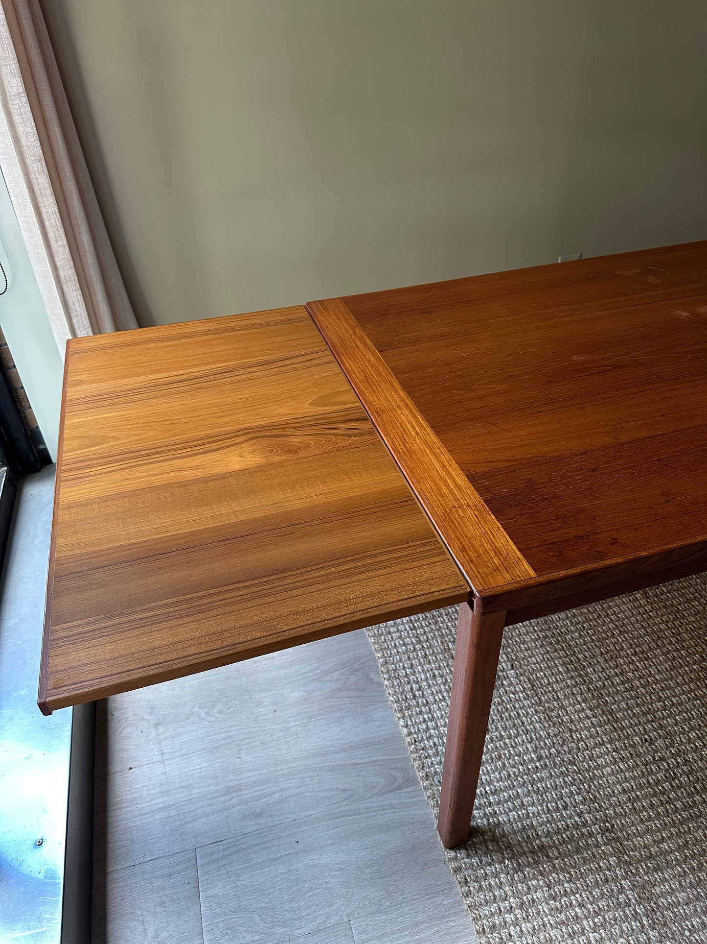 Teak extension dining table