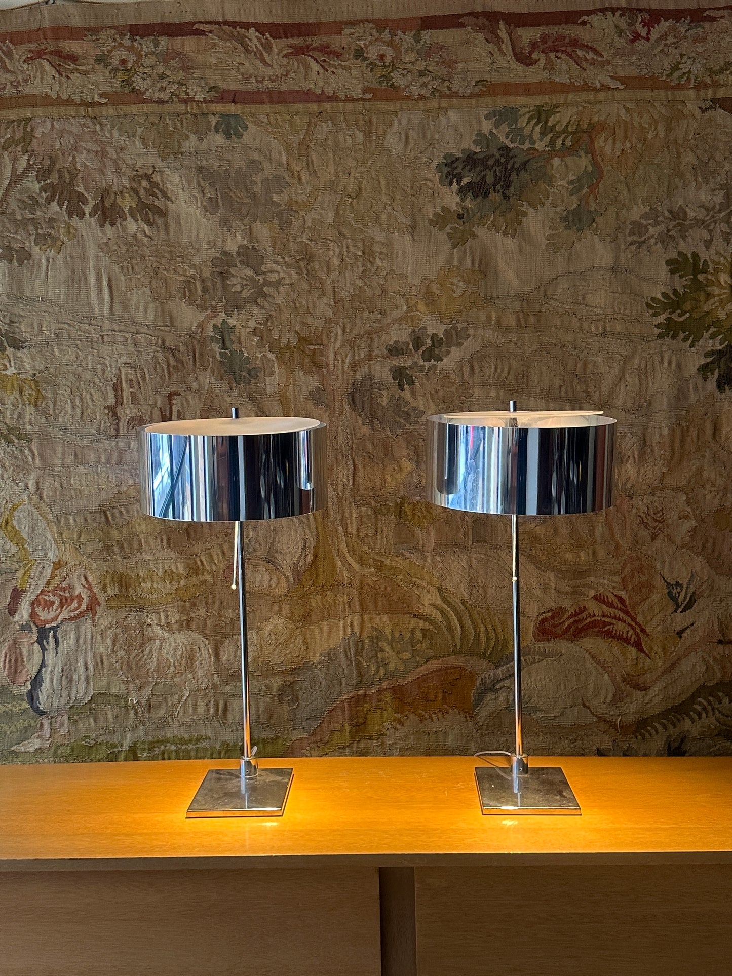 Chrome lamps. Sold individually.