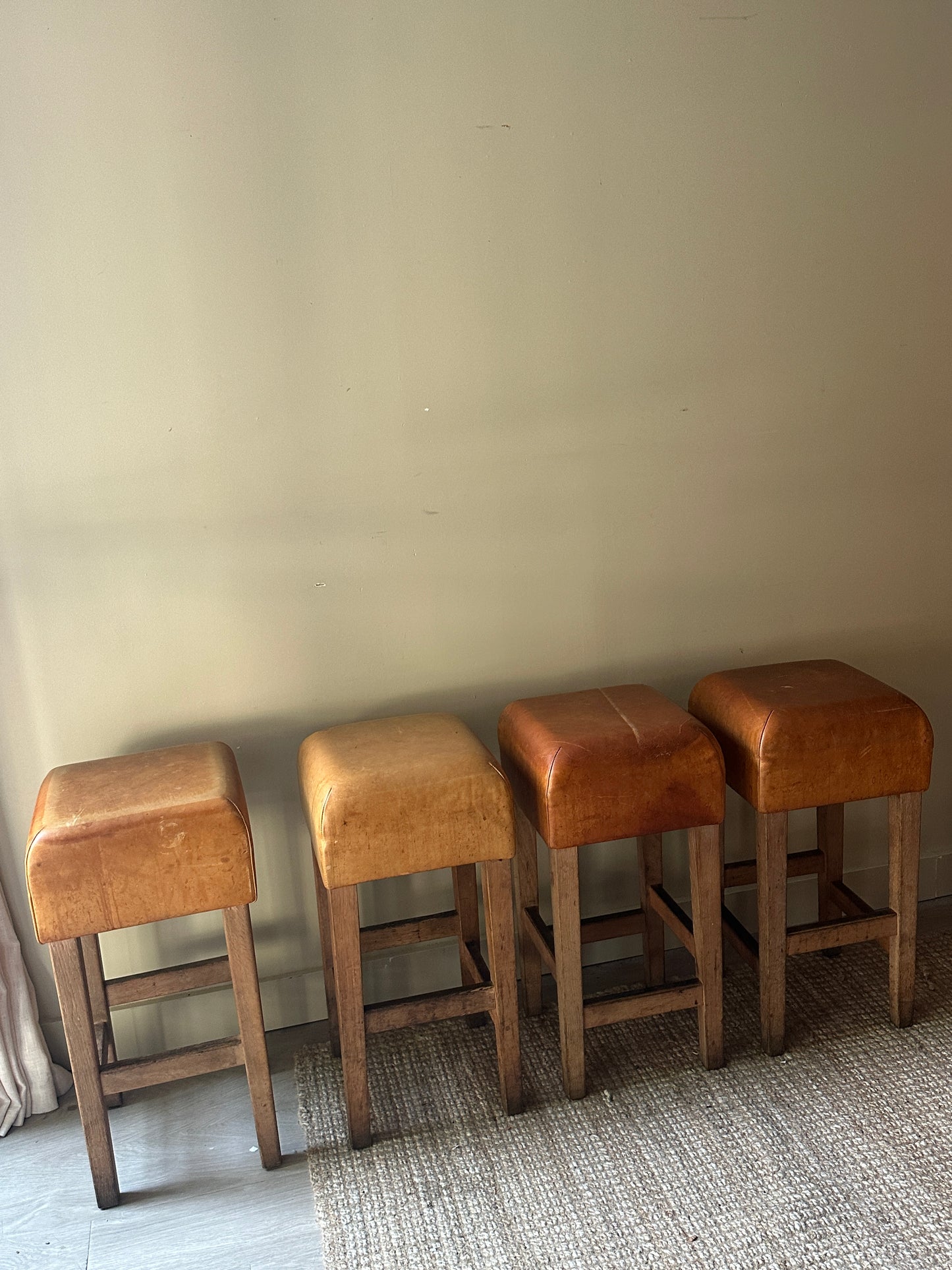 Leather bar stools. Sold as a set of 4.