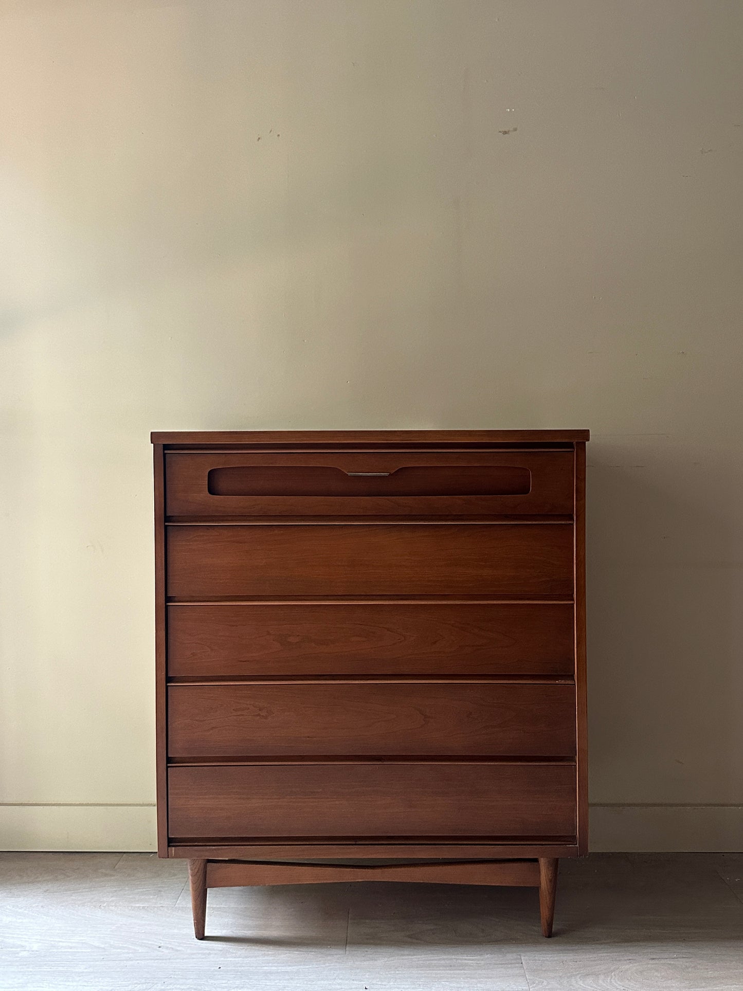Bassett walnut tallboy