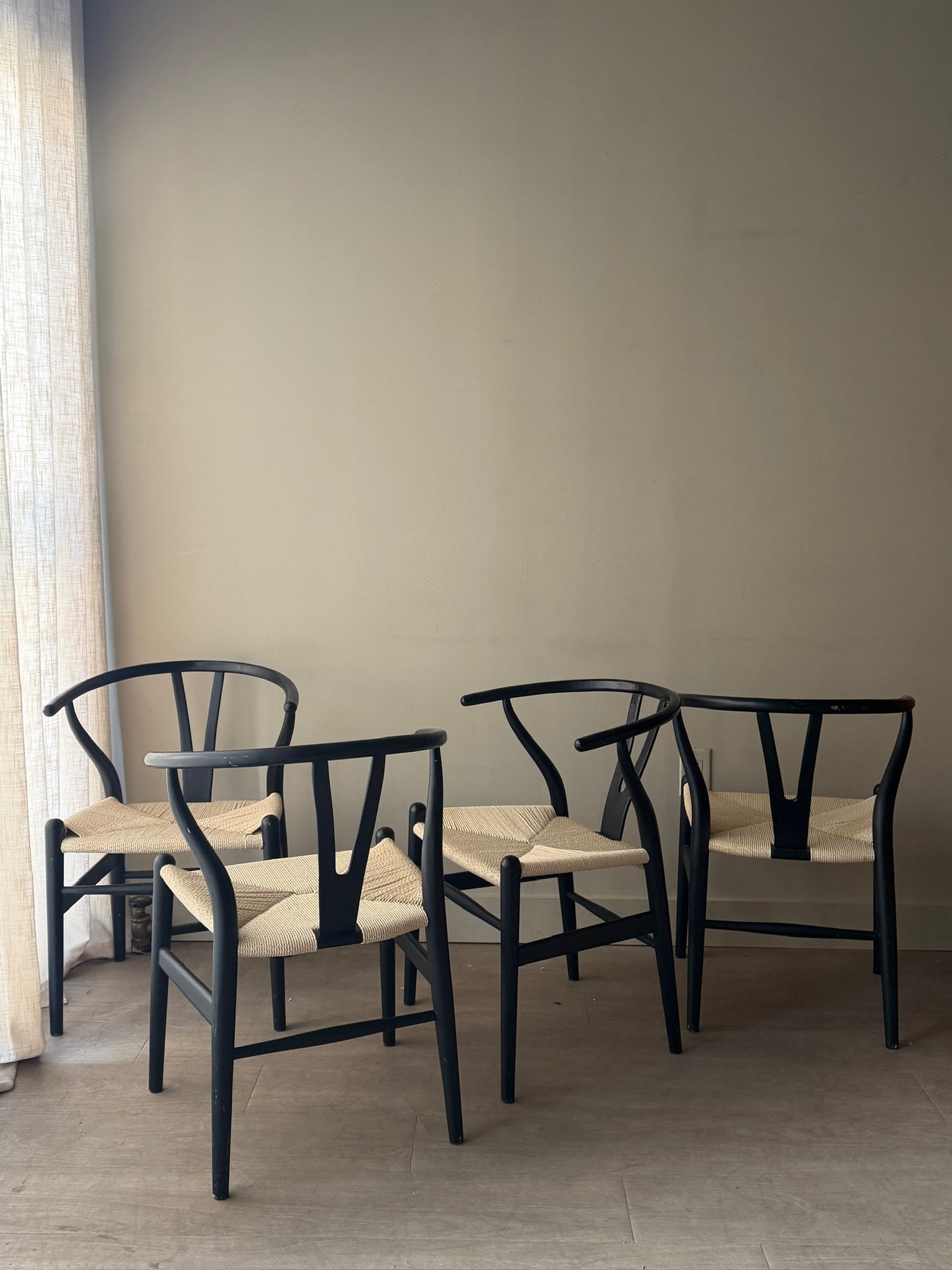 Wishbone chairs. Sold in sets of 2.