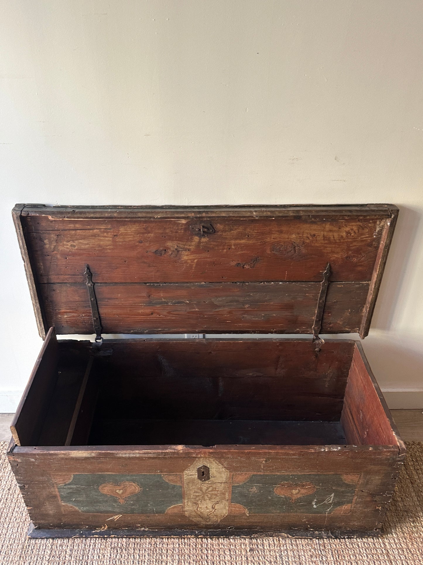 19th c. painted pine chest