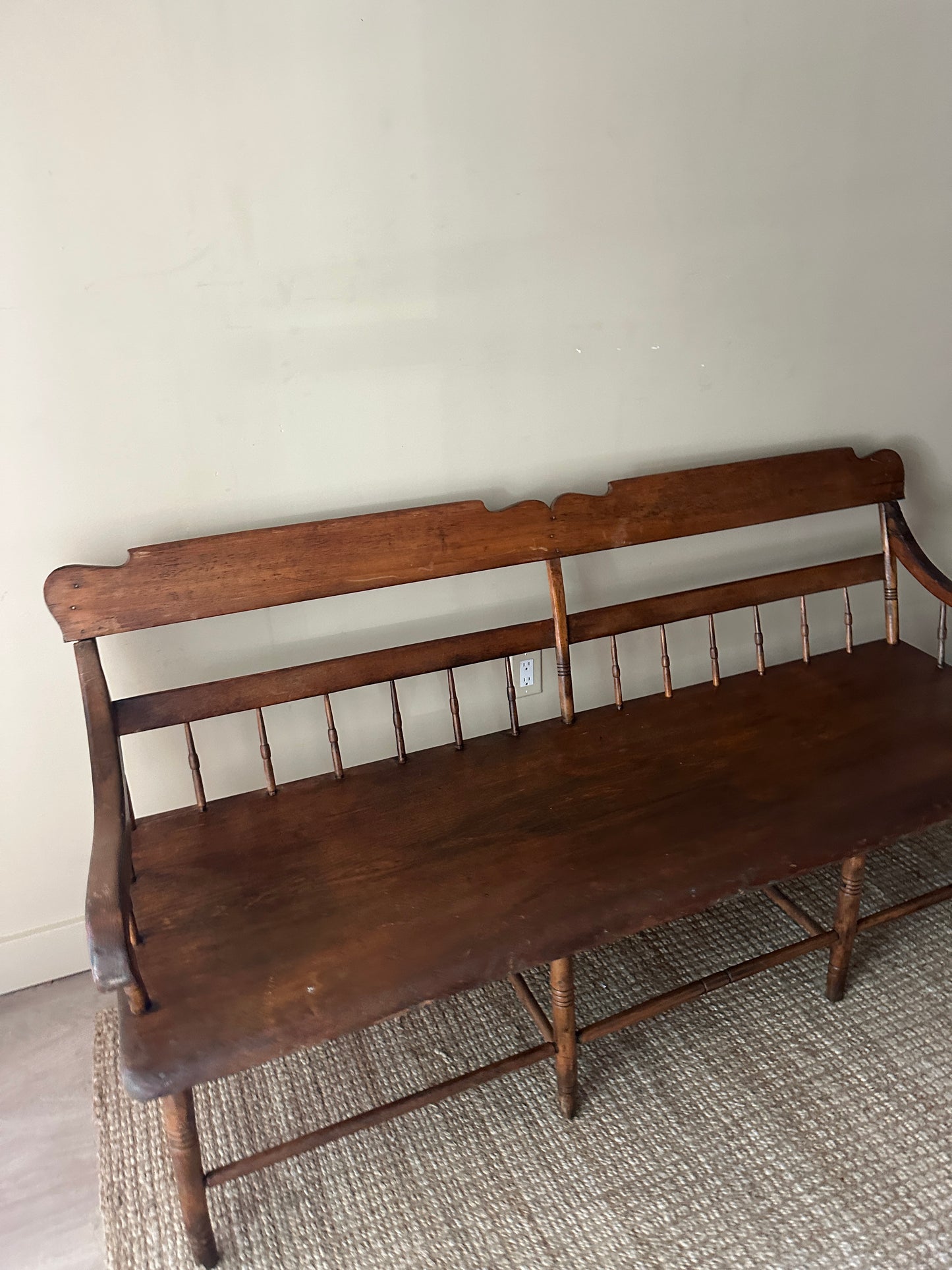 Pine plank seat bench