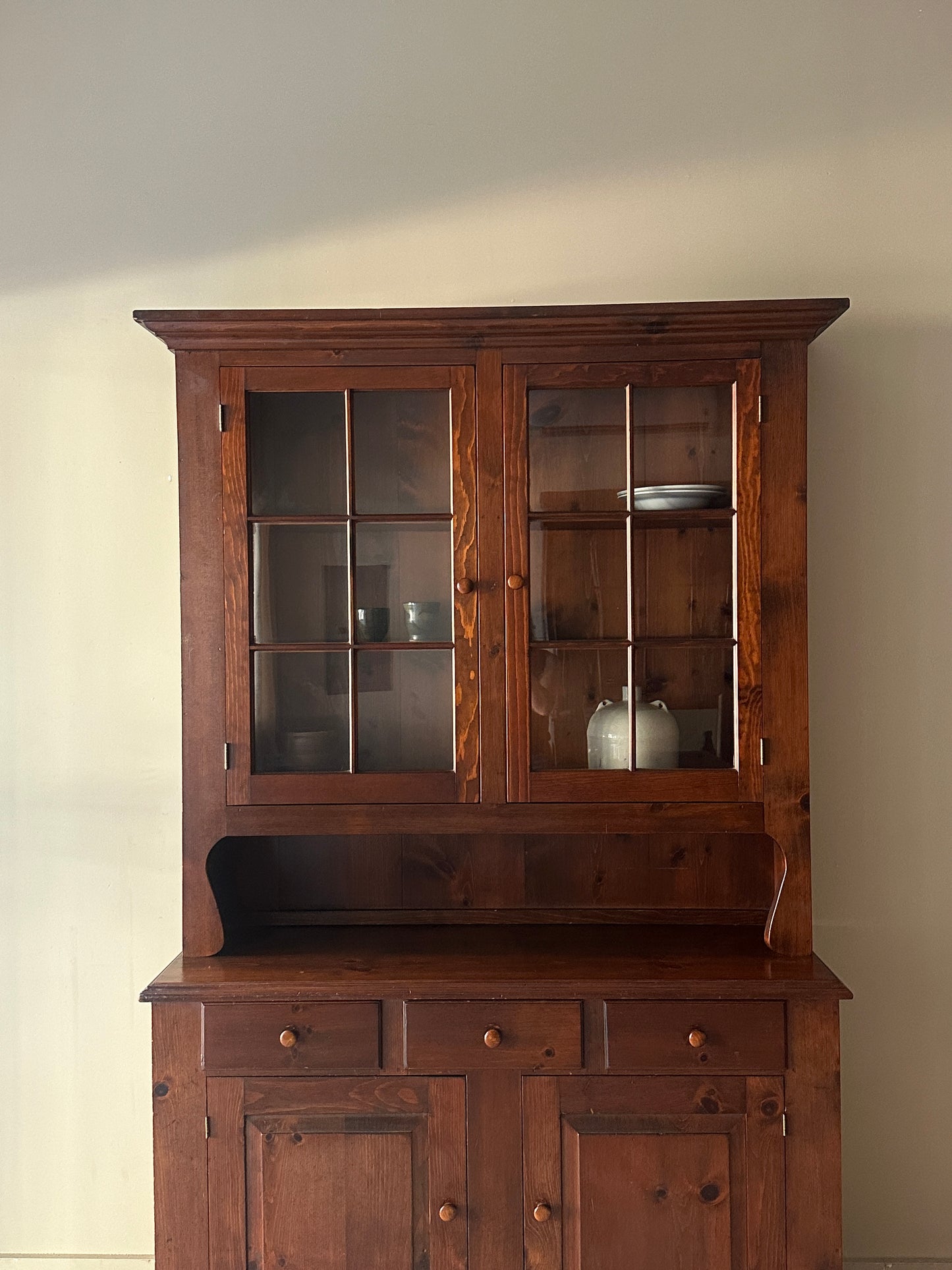 Two Piece Pine Hutch