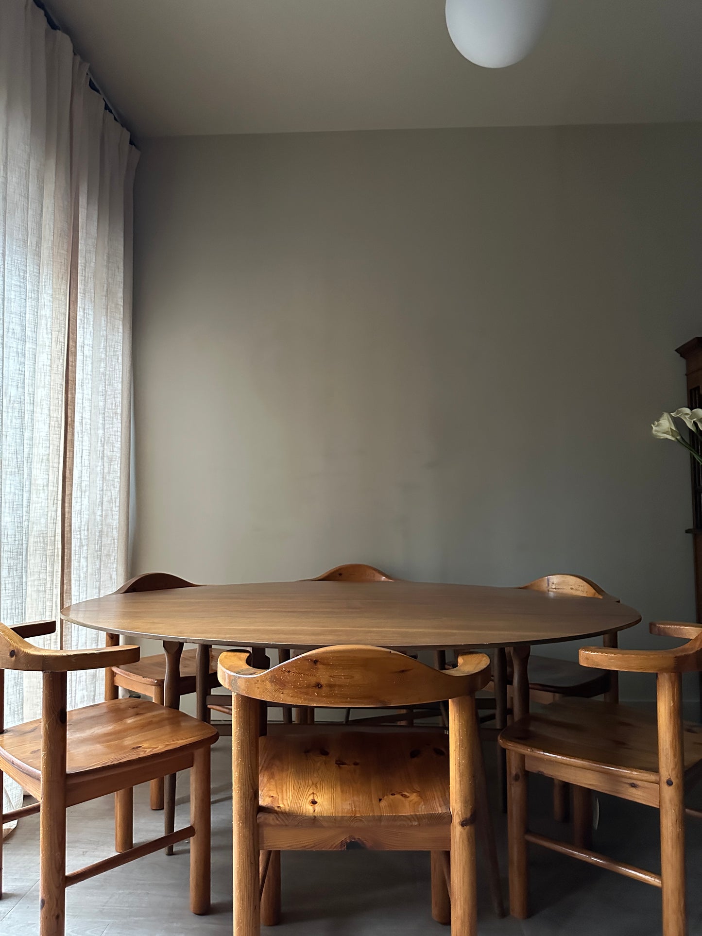 6 Rainer Daumiller pine chairs. (Sets of 2)