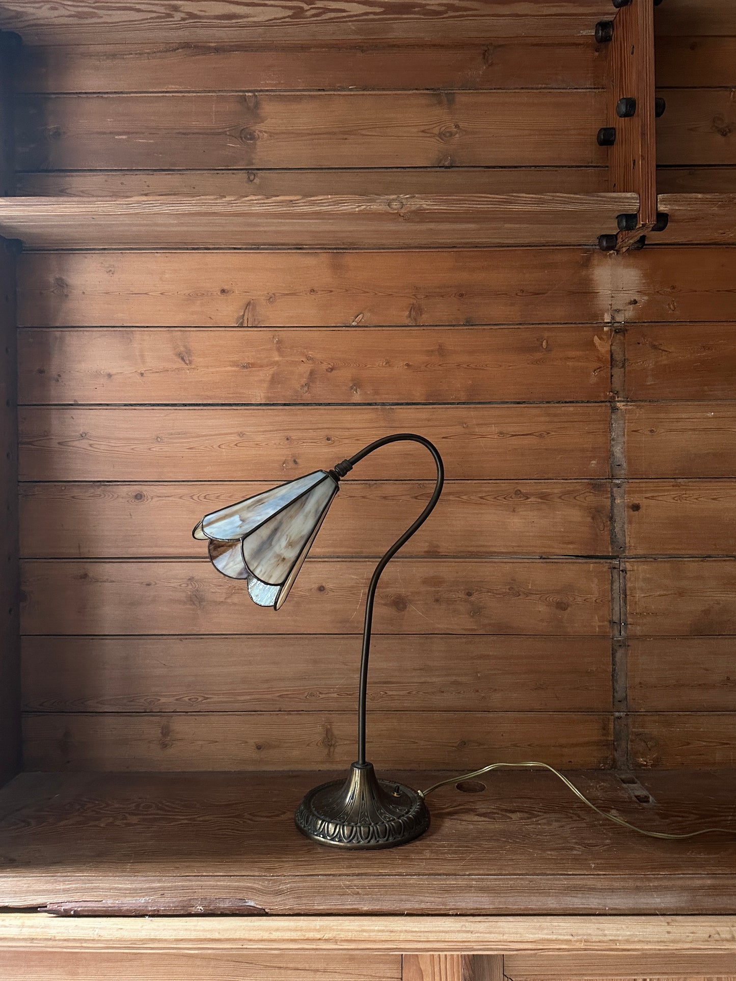 Gooseneck brass lamp