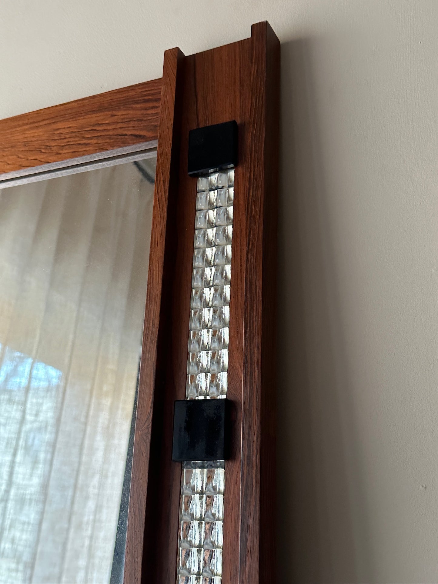 Aarhus rosewood and ceramic tile mirror