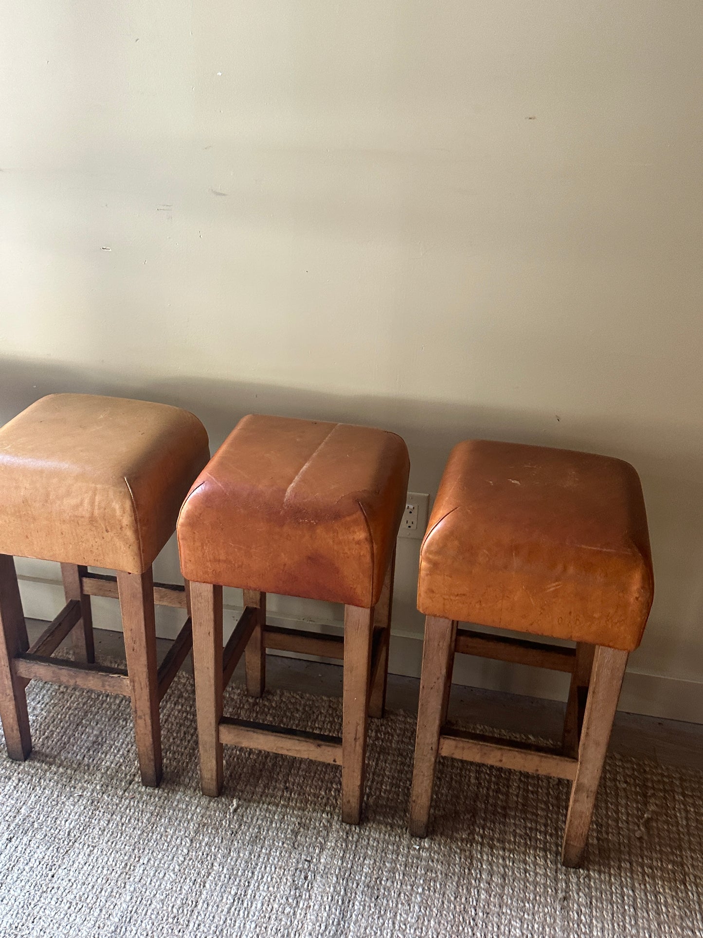 Leather bar stools. Sold as a set of 4.