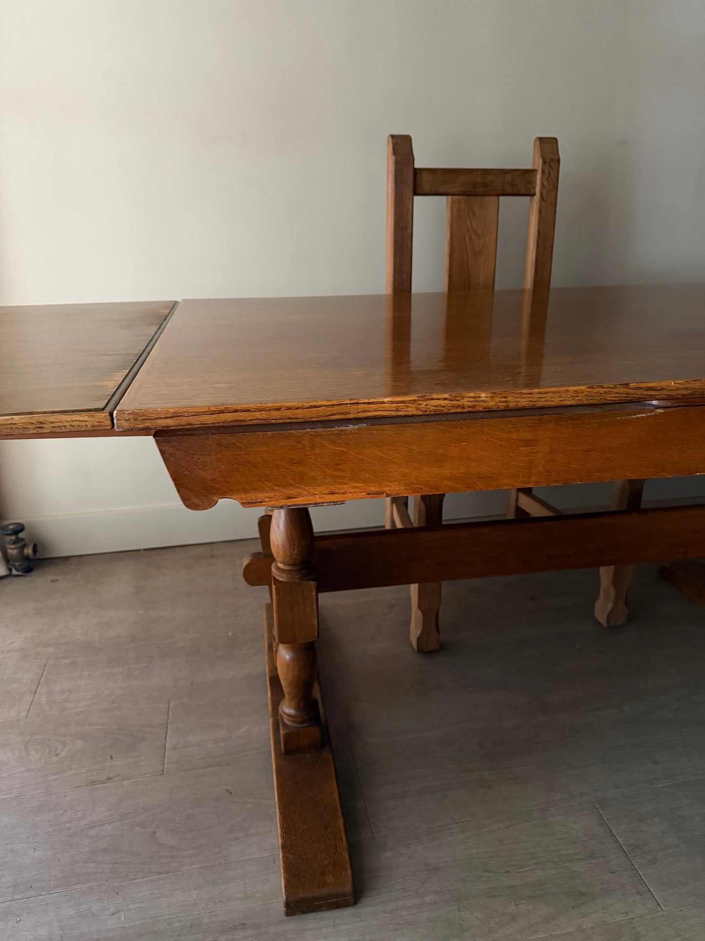Danish oak extending dining table