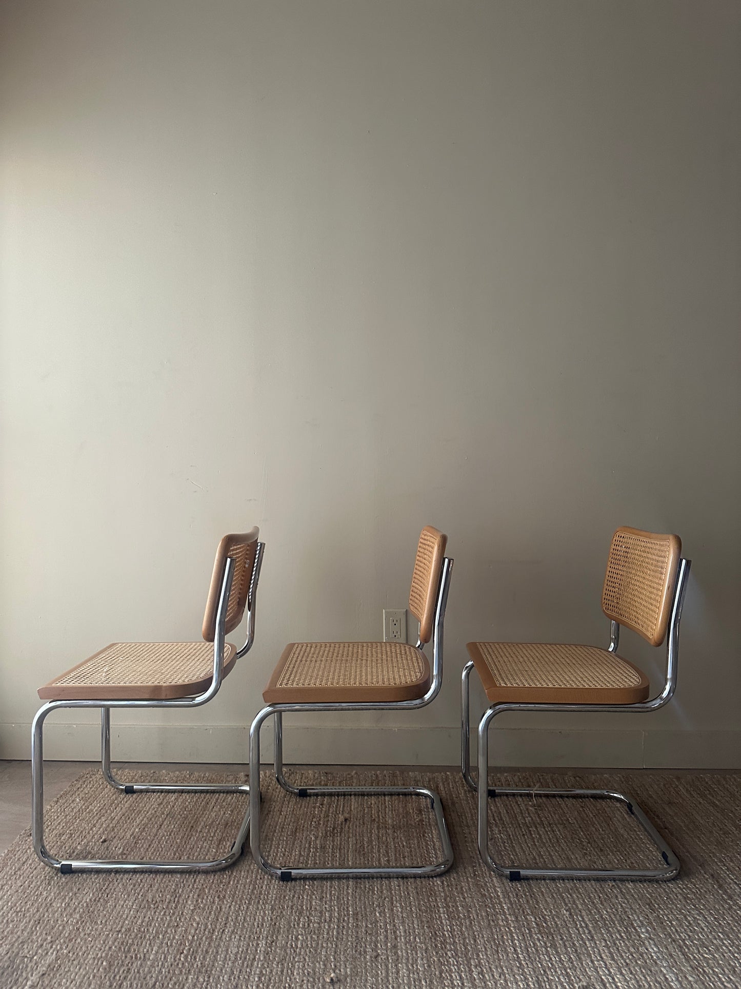 Three cesca chairs. Sold individually.