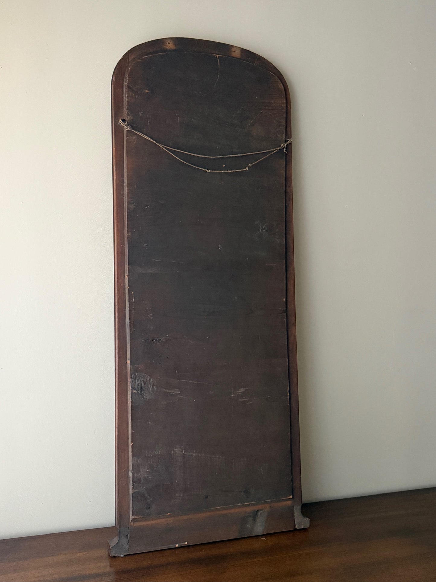 Mahogany arched mirror