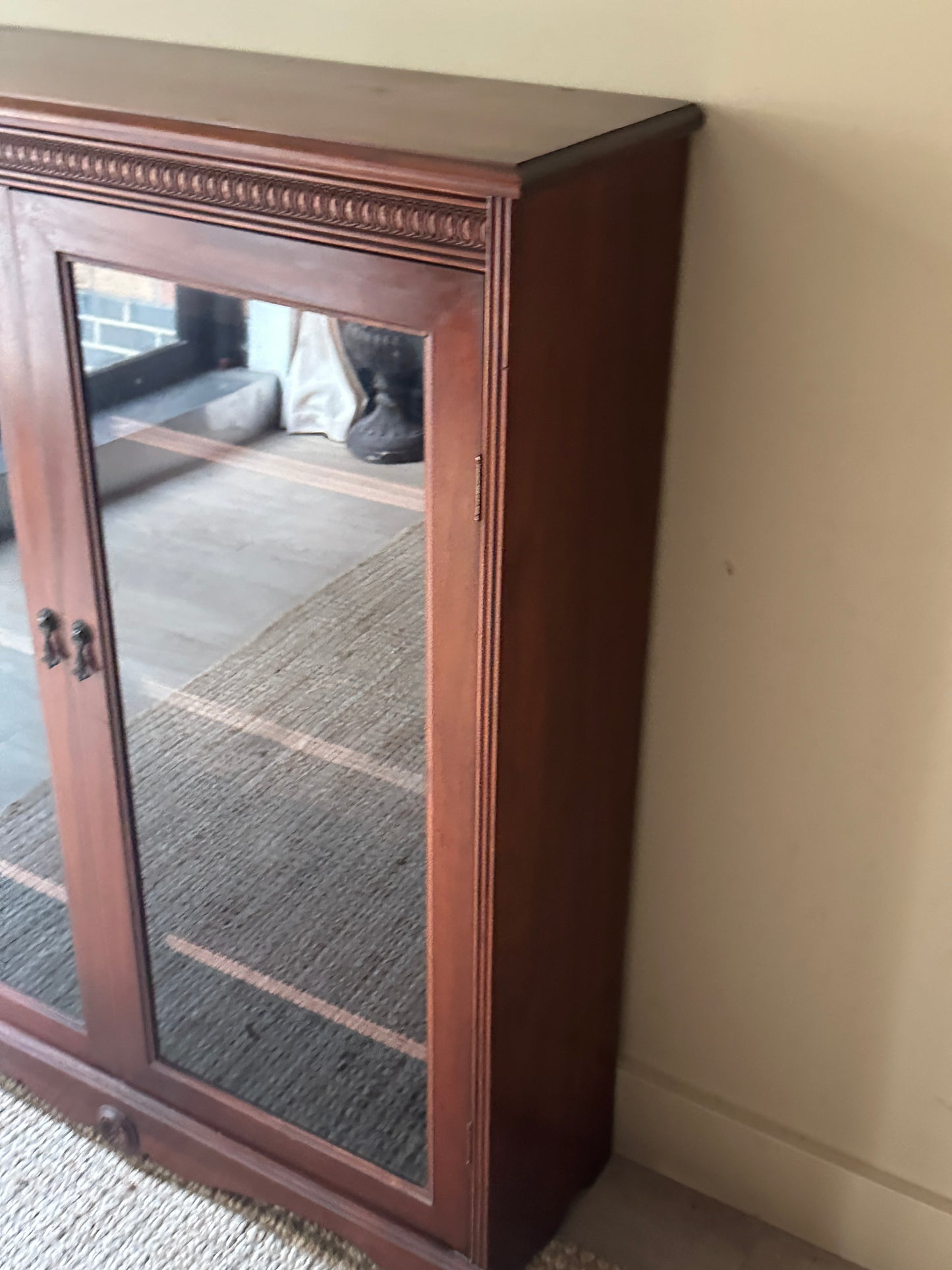 Mahogany and glass display case
