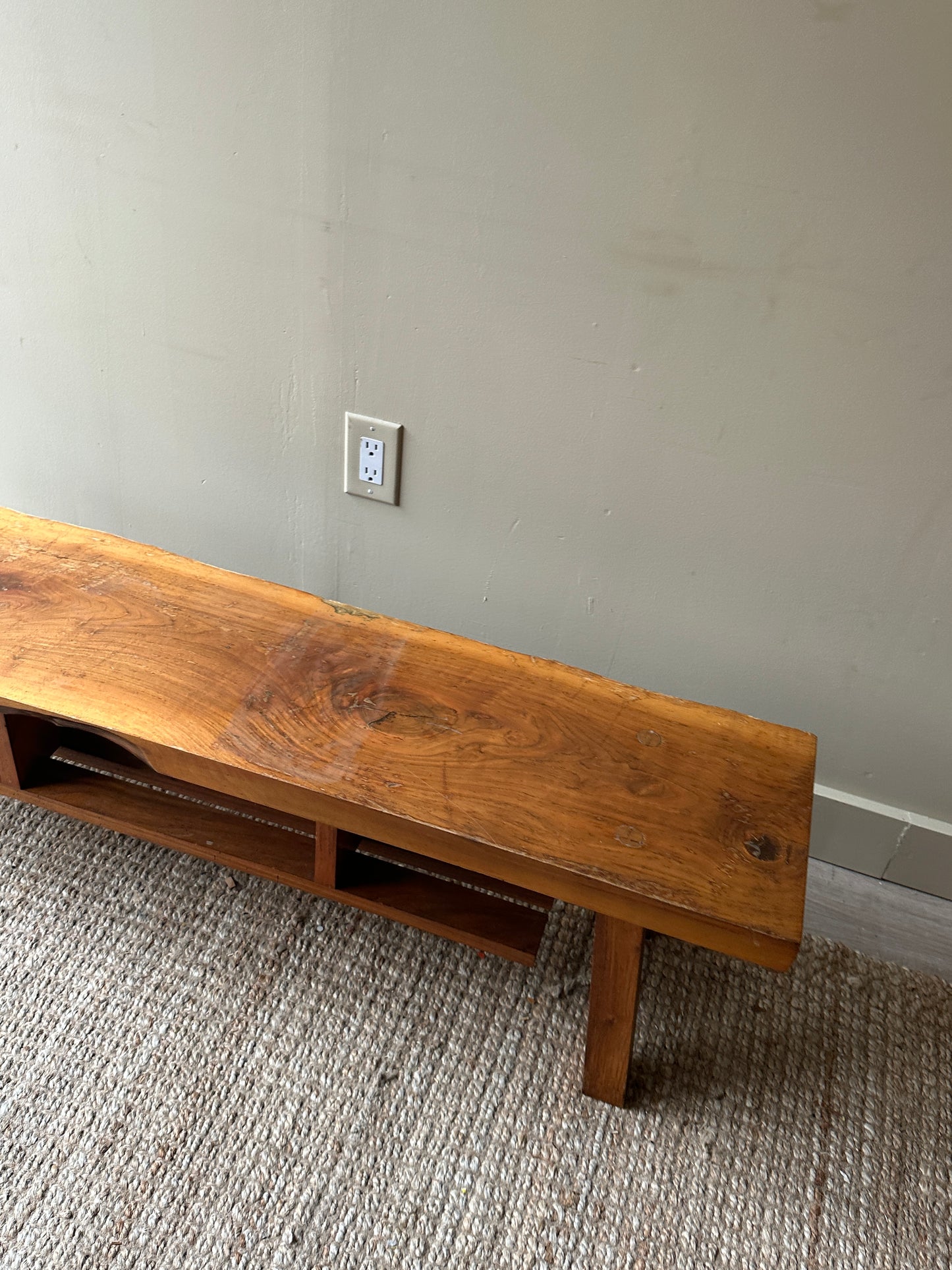 Walnut live edge bench