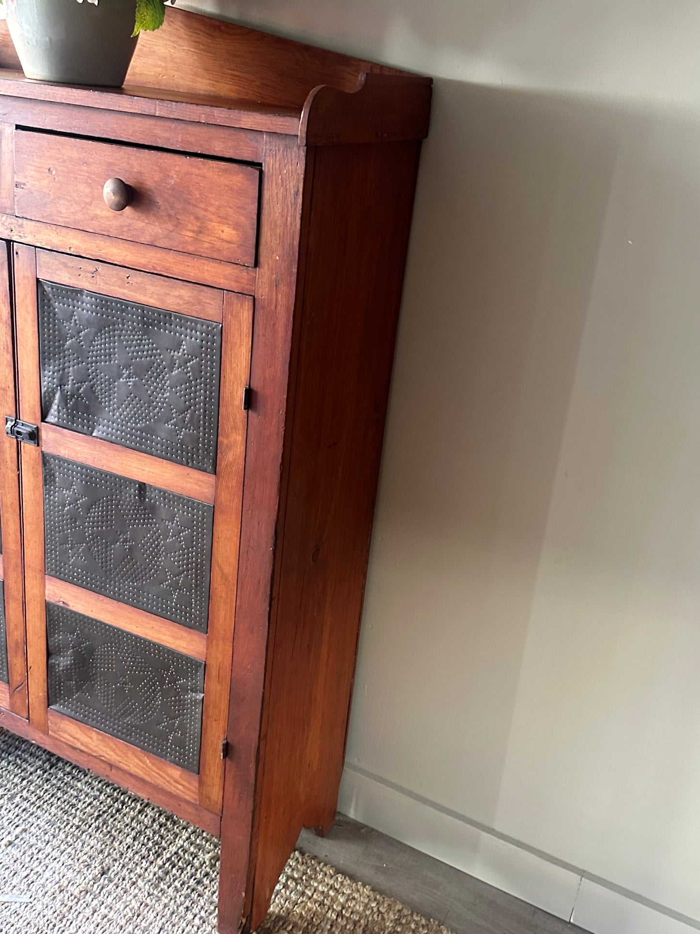 Punched tin pie safe