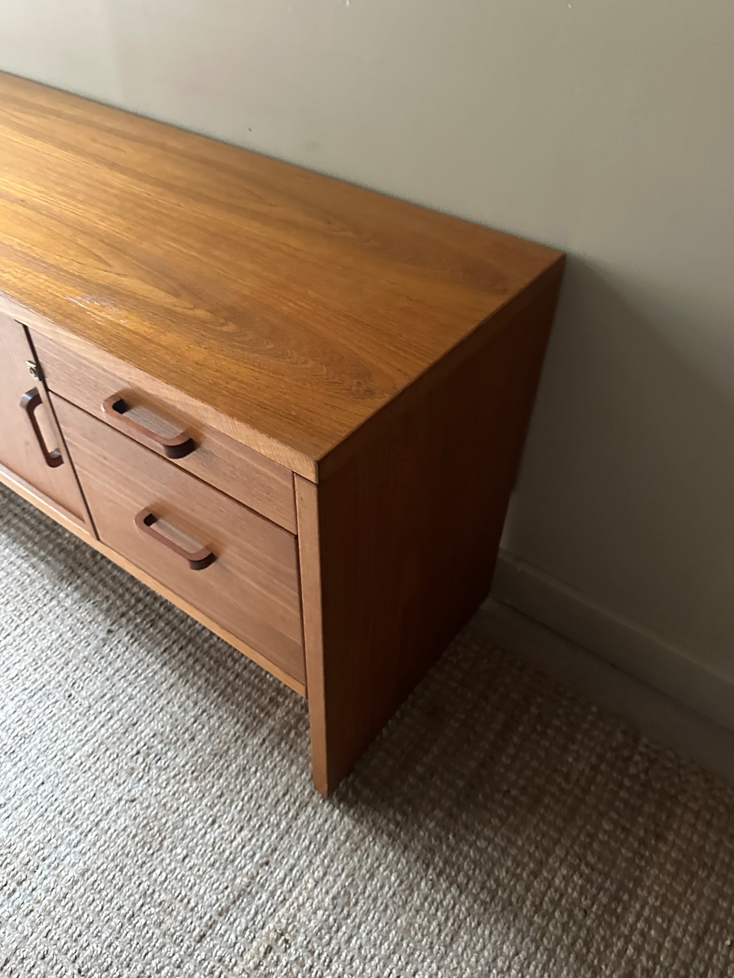 Teak credenza with filing cabinet