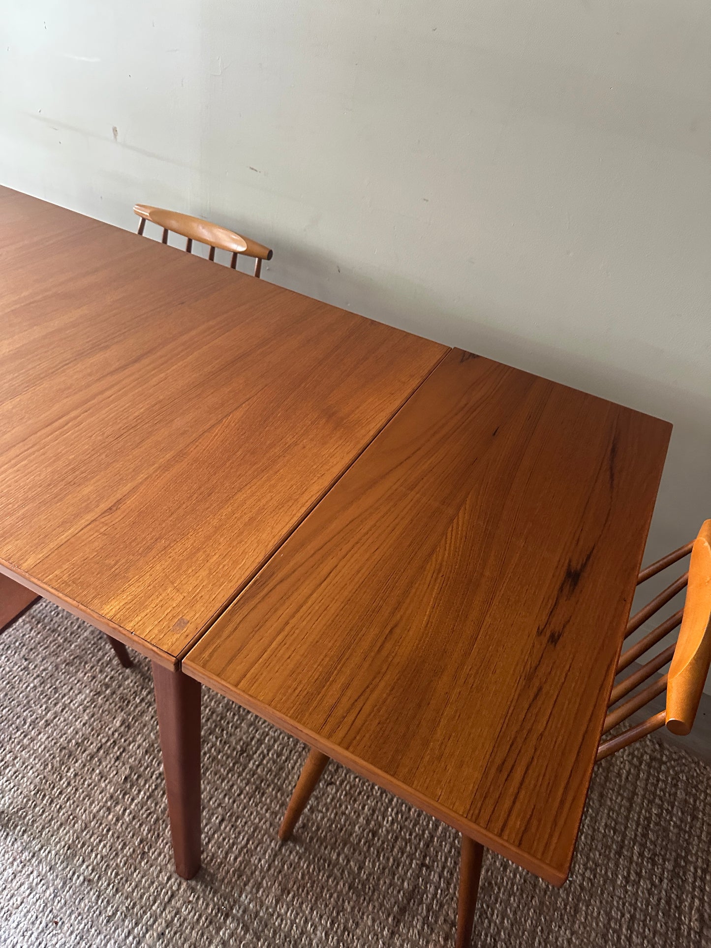 Teak extension dining table
