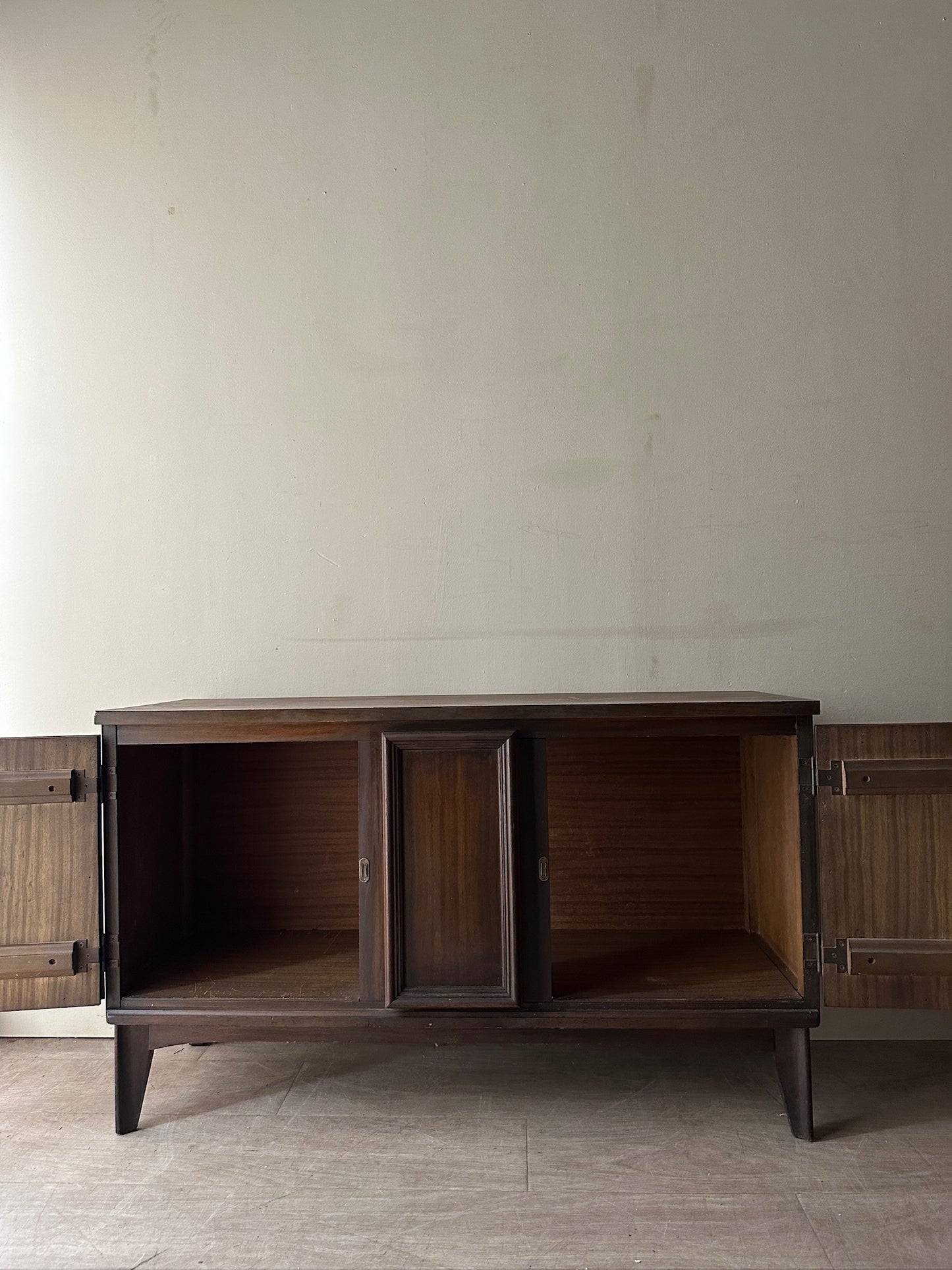 Walnut console cabinet