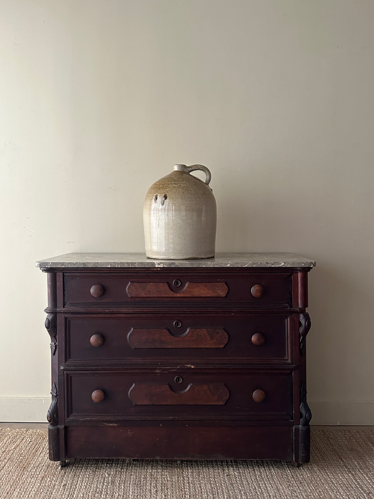 Marble top mahogany dresser