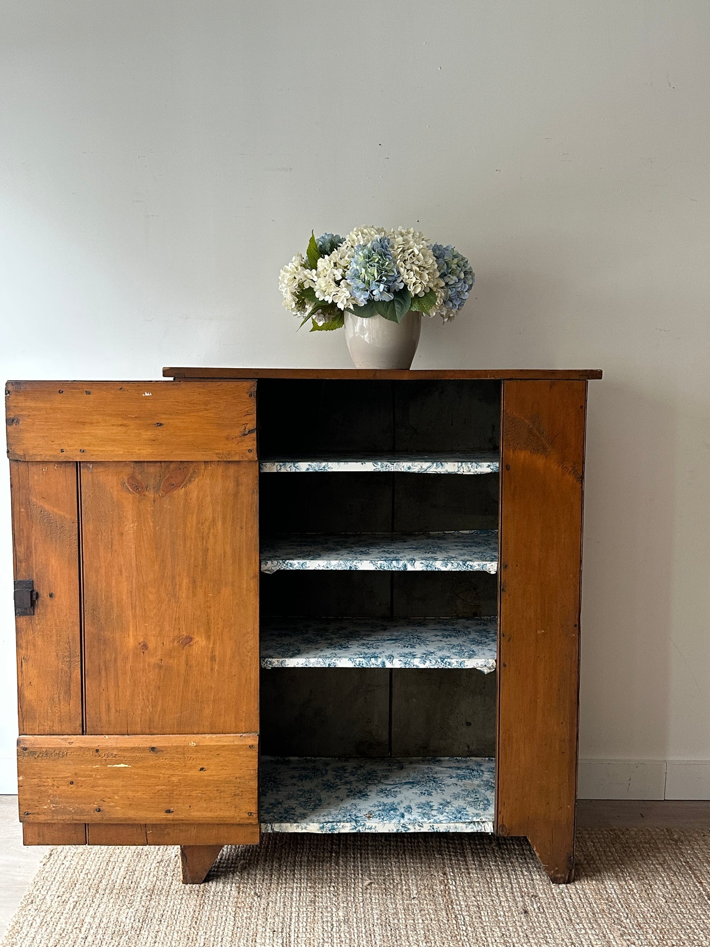 Early American pine cupboard