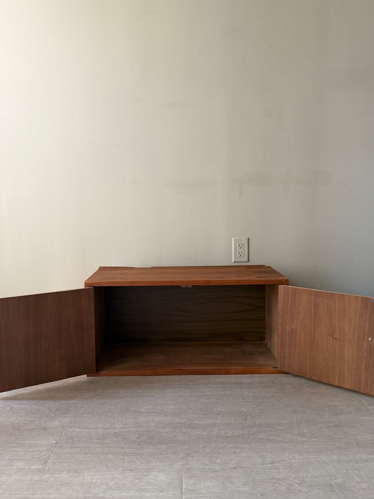 Walnut floating cabinet