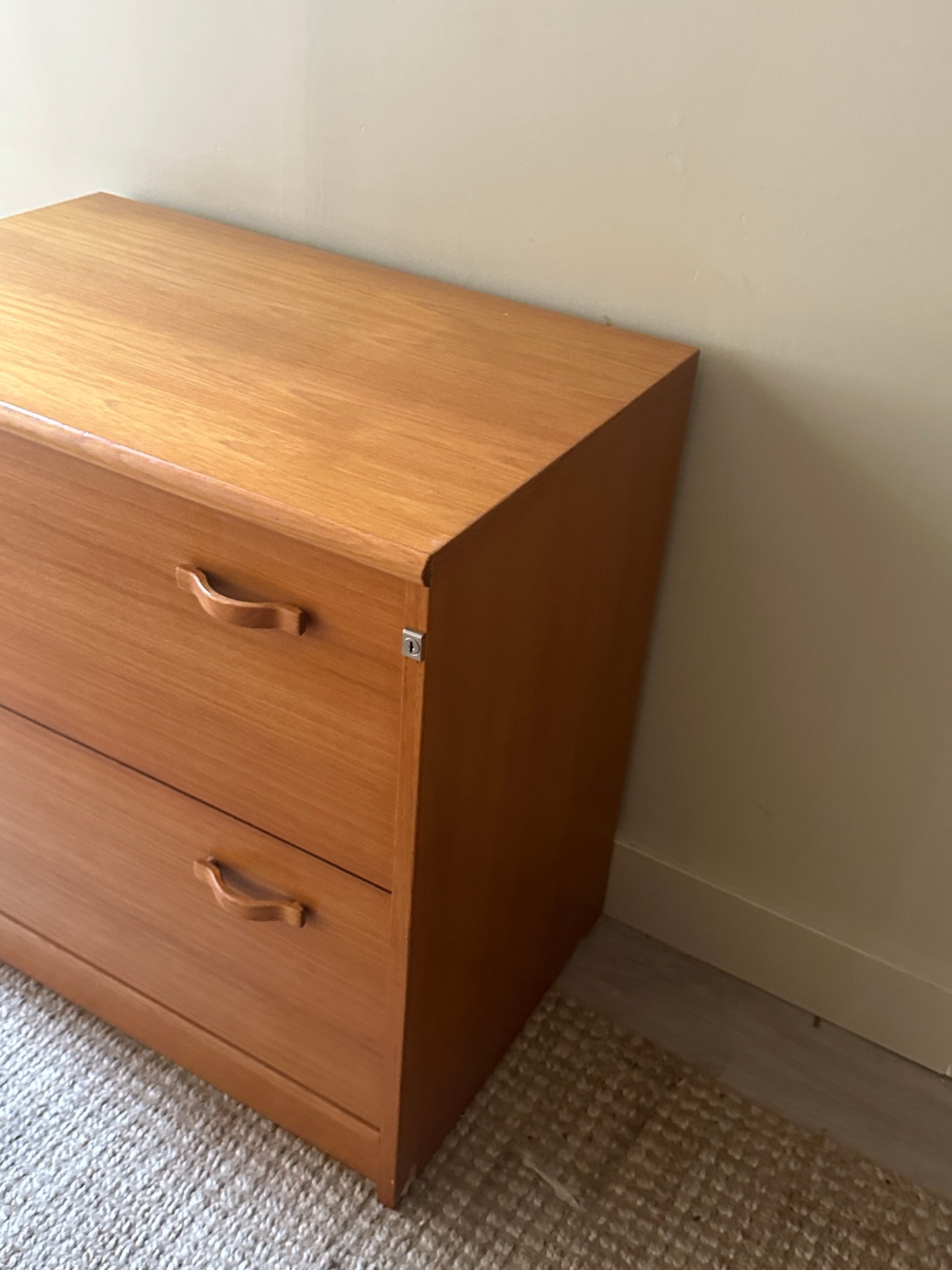 Teak file cabinet (left)