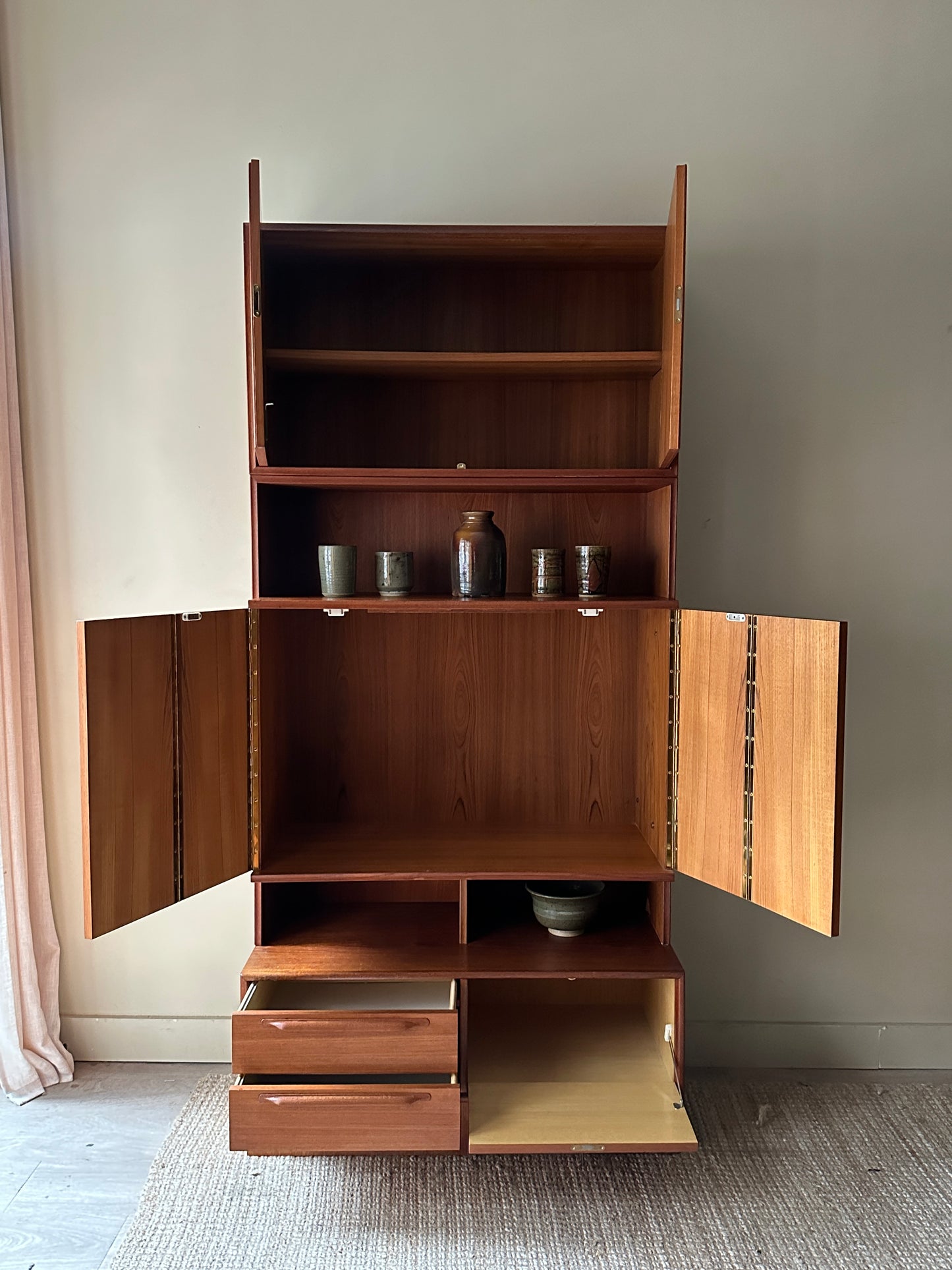 Danish teak three piece hutch