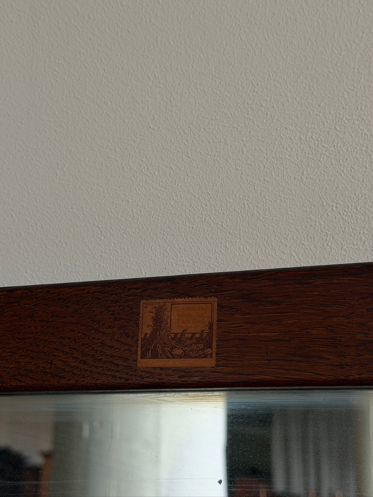 Mission oak tallboy dresser with mirror