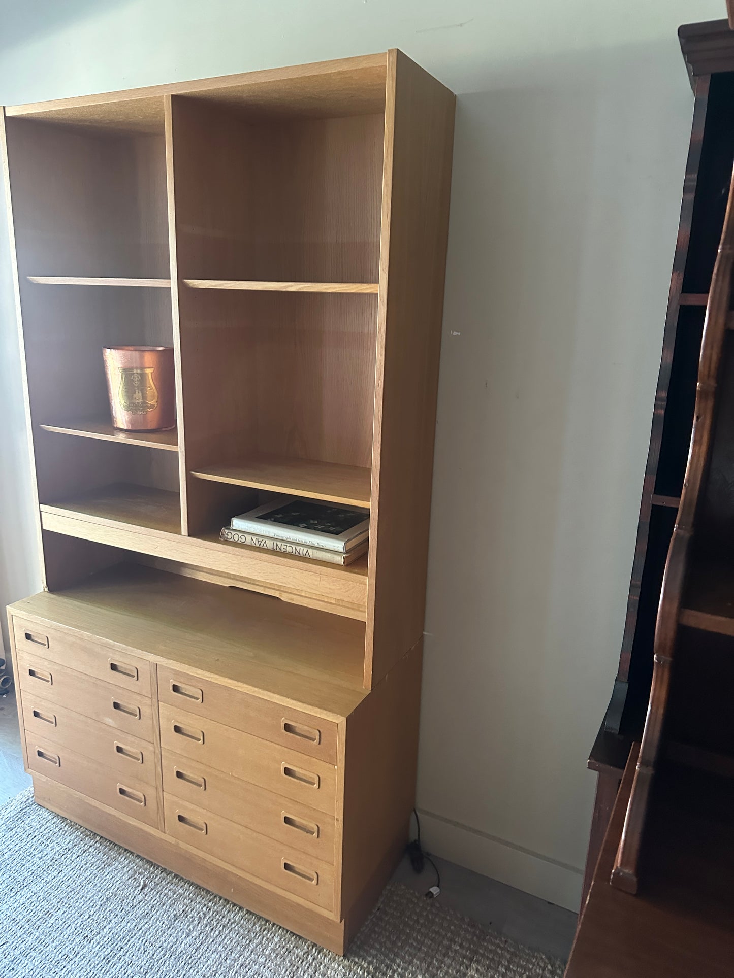 Danish blonde two piece hutch