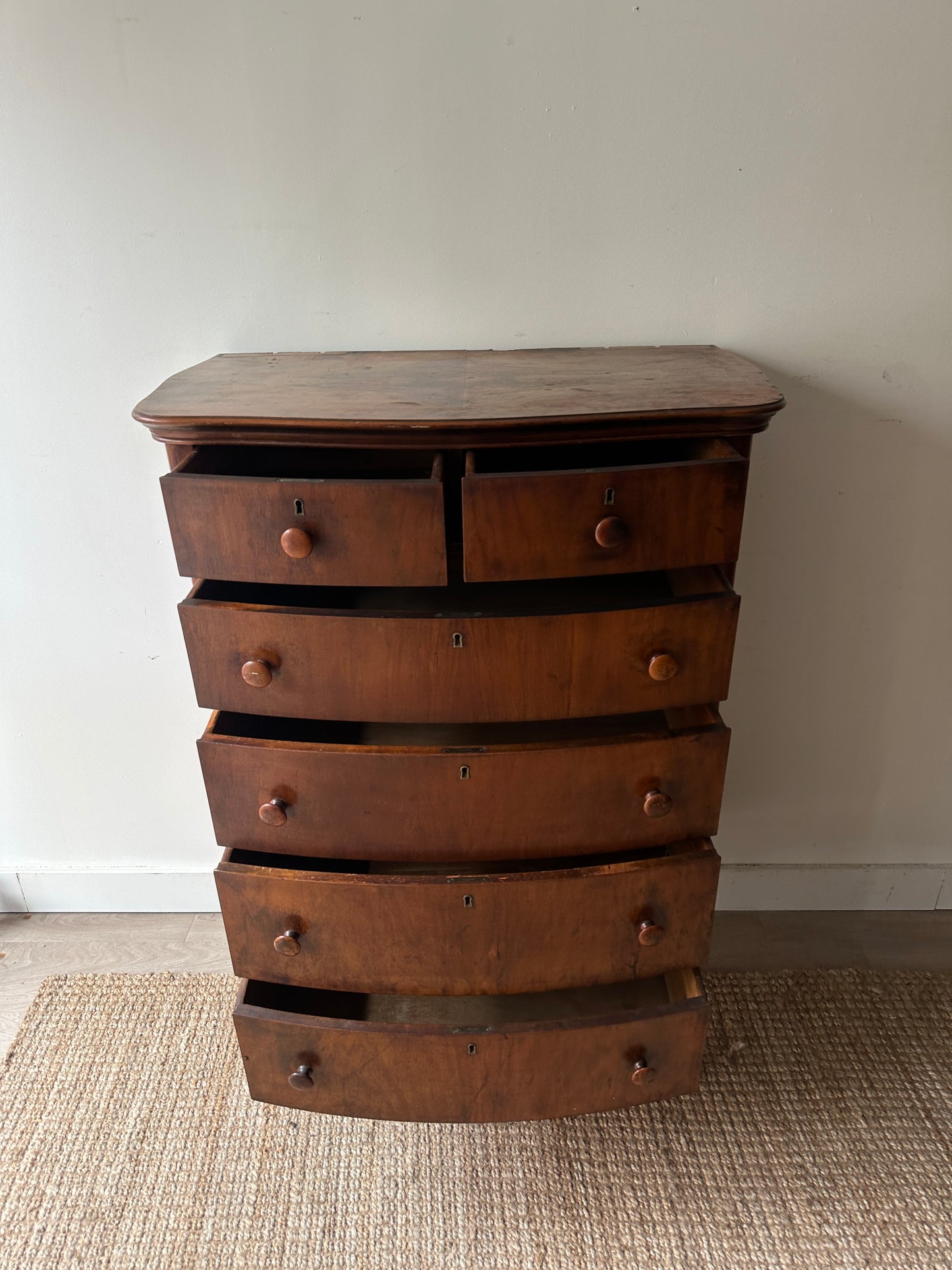 Victorian bow front dresser