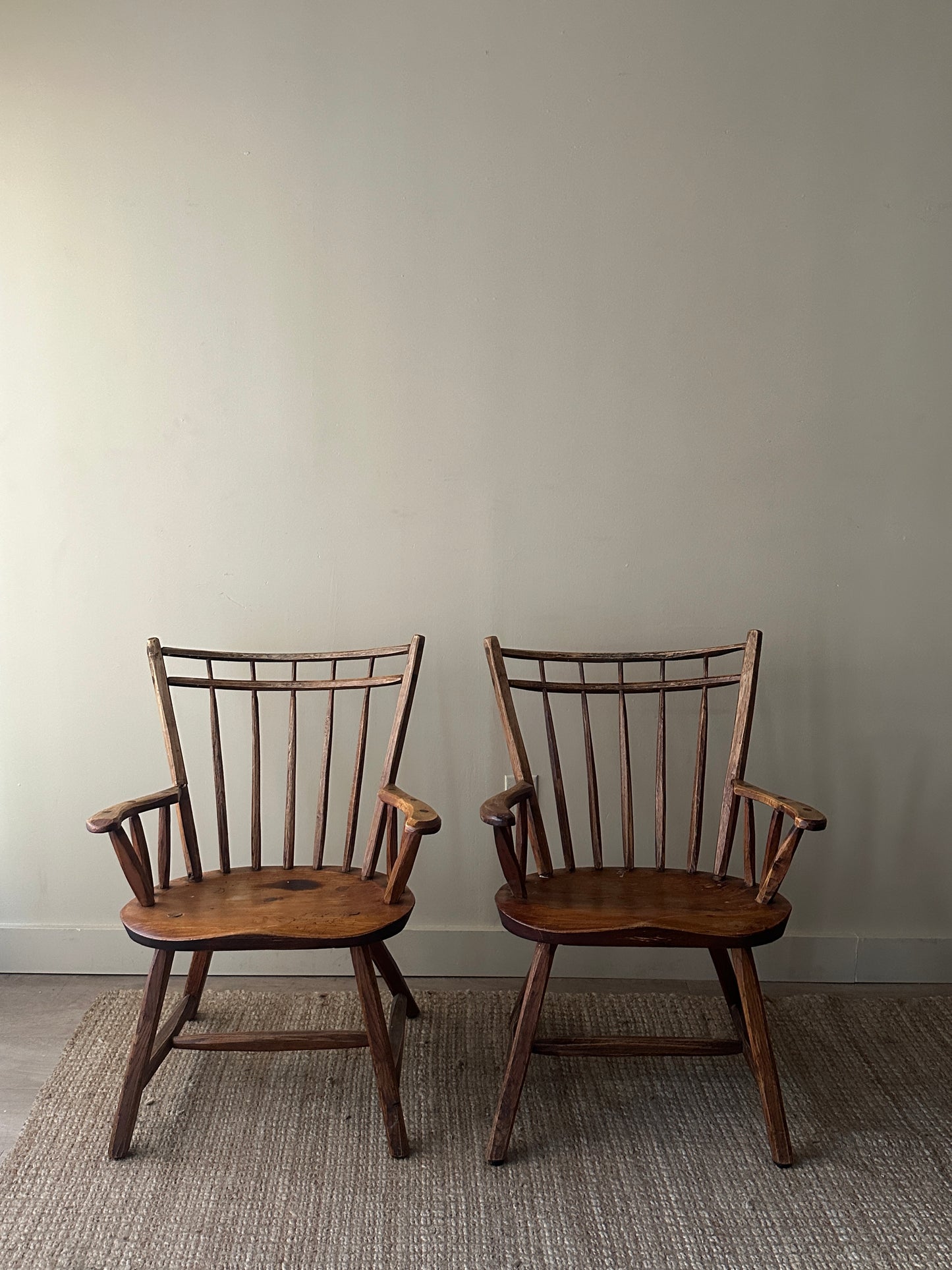 Pine armchairs. Sold individually.