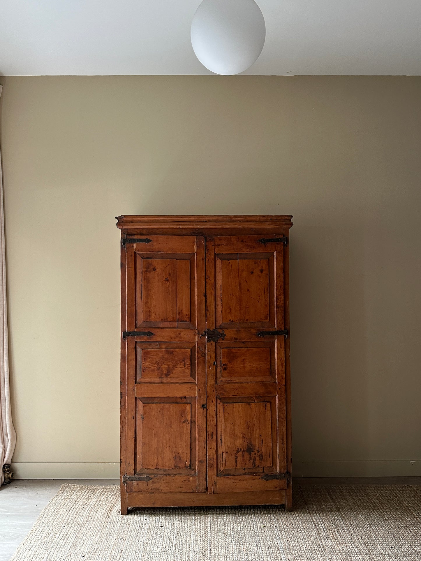 18th c. pine paneled cupboard