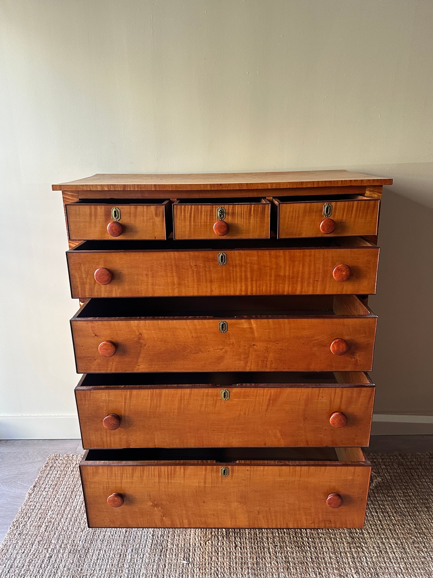 Tiger maple Sheraton dresser