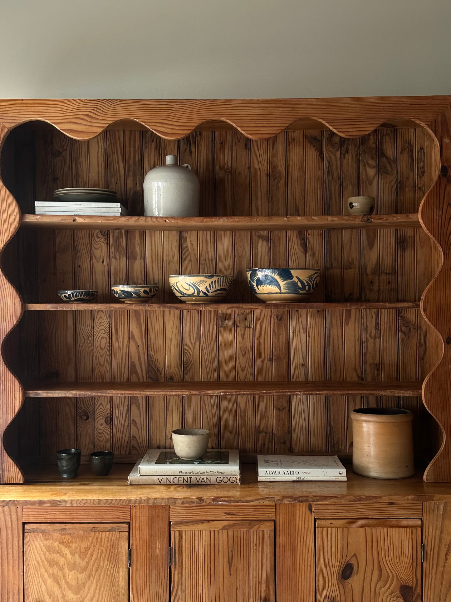 Two piece pine hutch