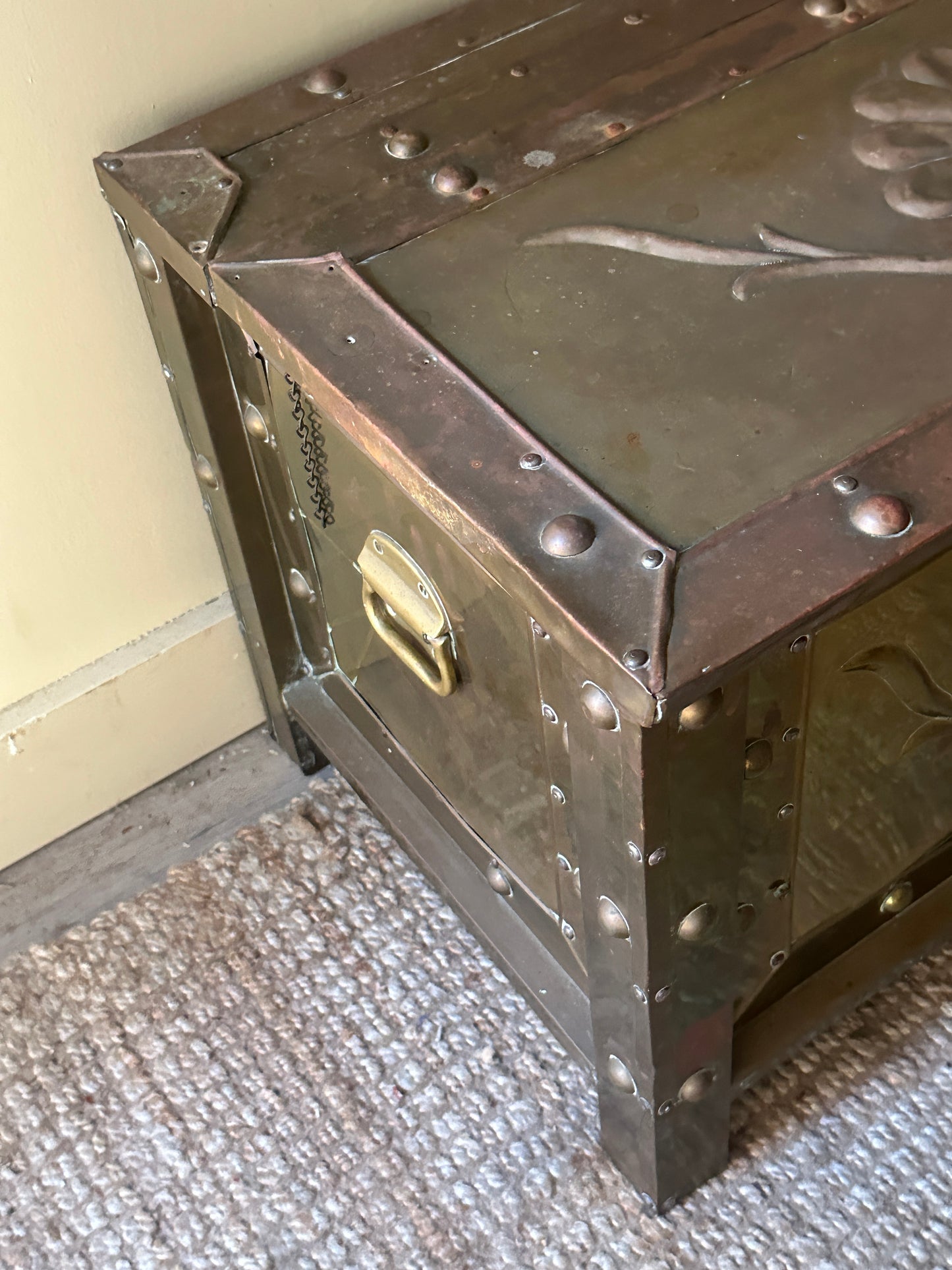 Brass hearth chest