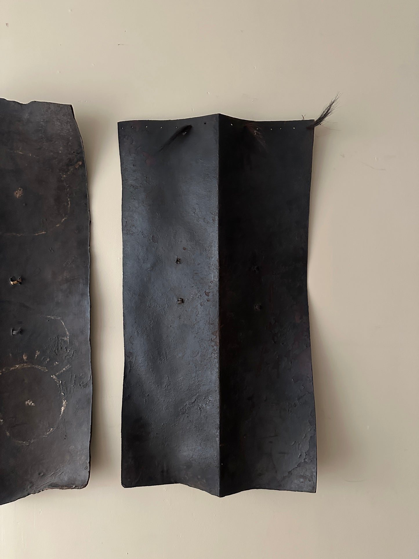 Naga tribal buffalo leather shield. (Right)