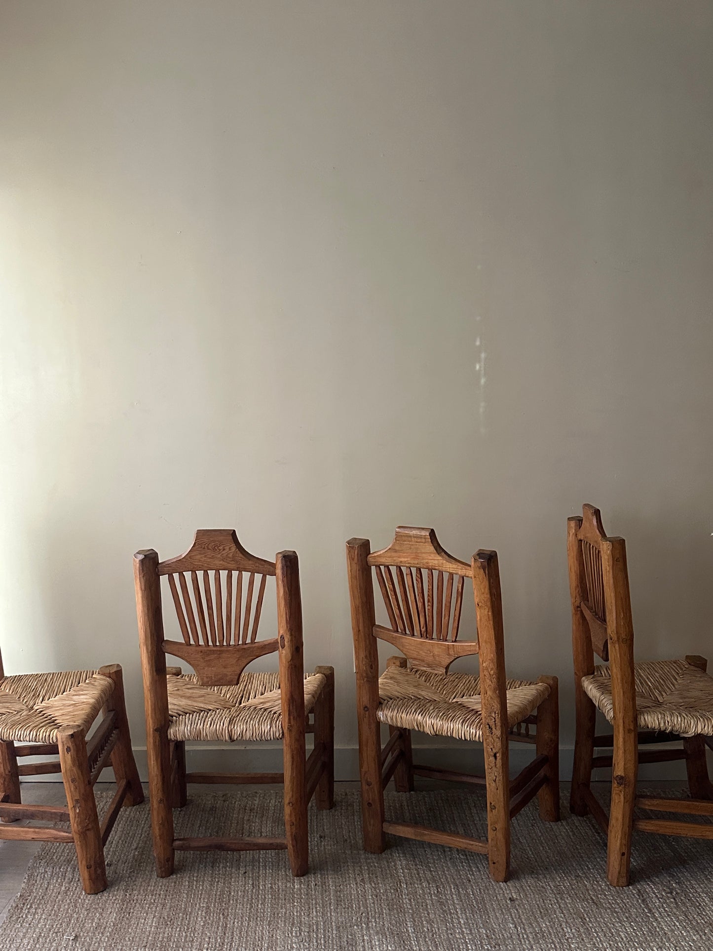 Pine rush dining chairs. (Set of 2)