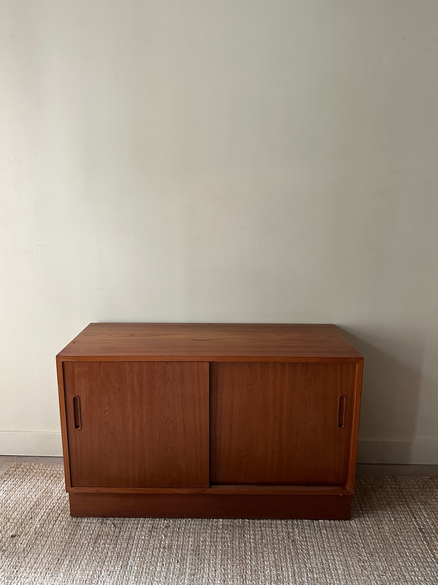 Teak sliding door cabinet