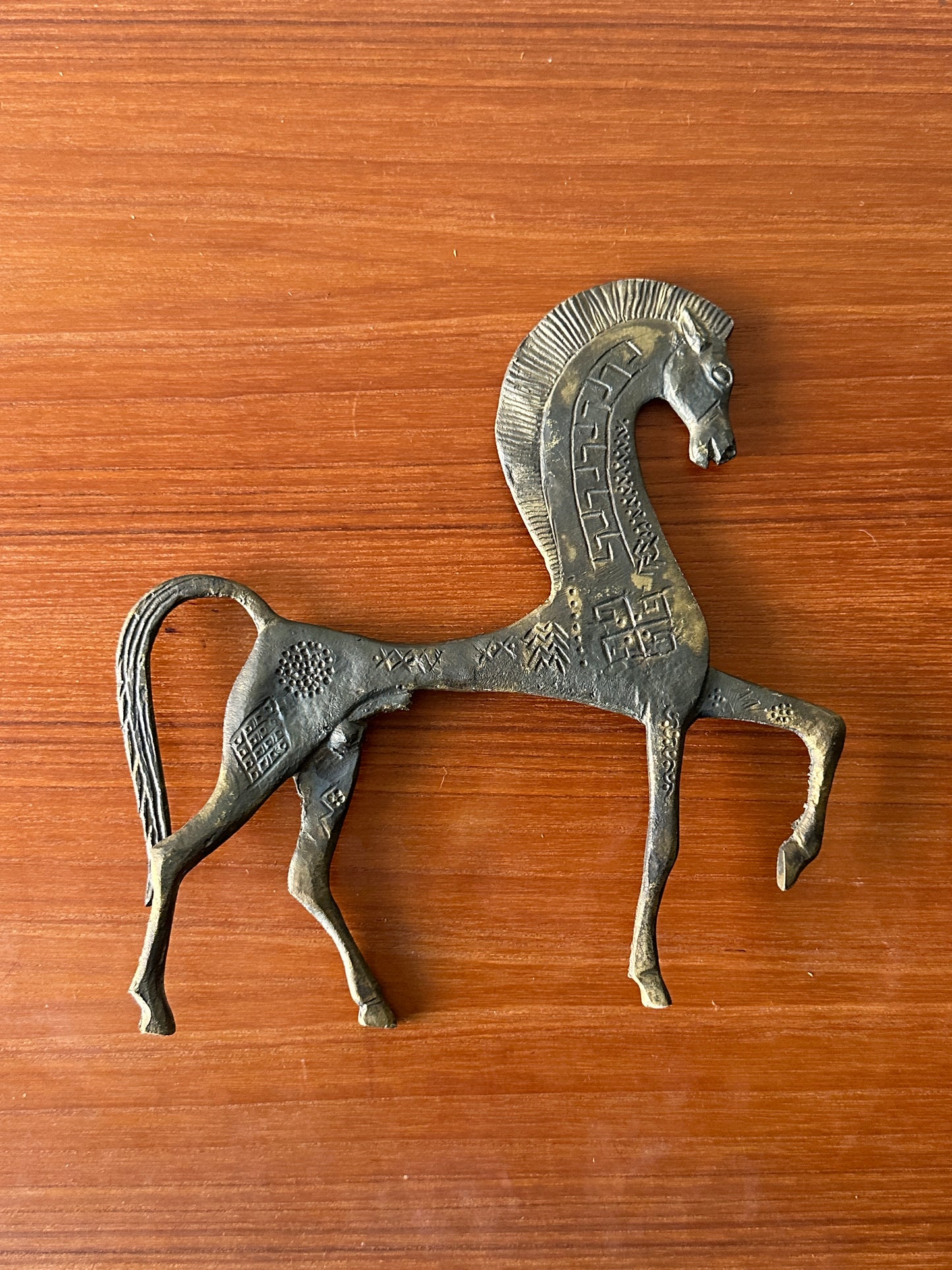 Brutalist horse sculpture