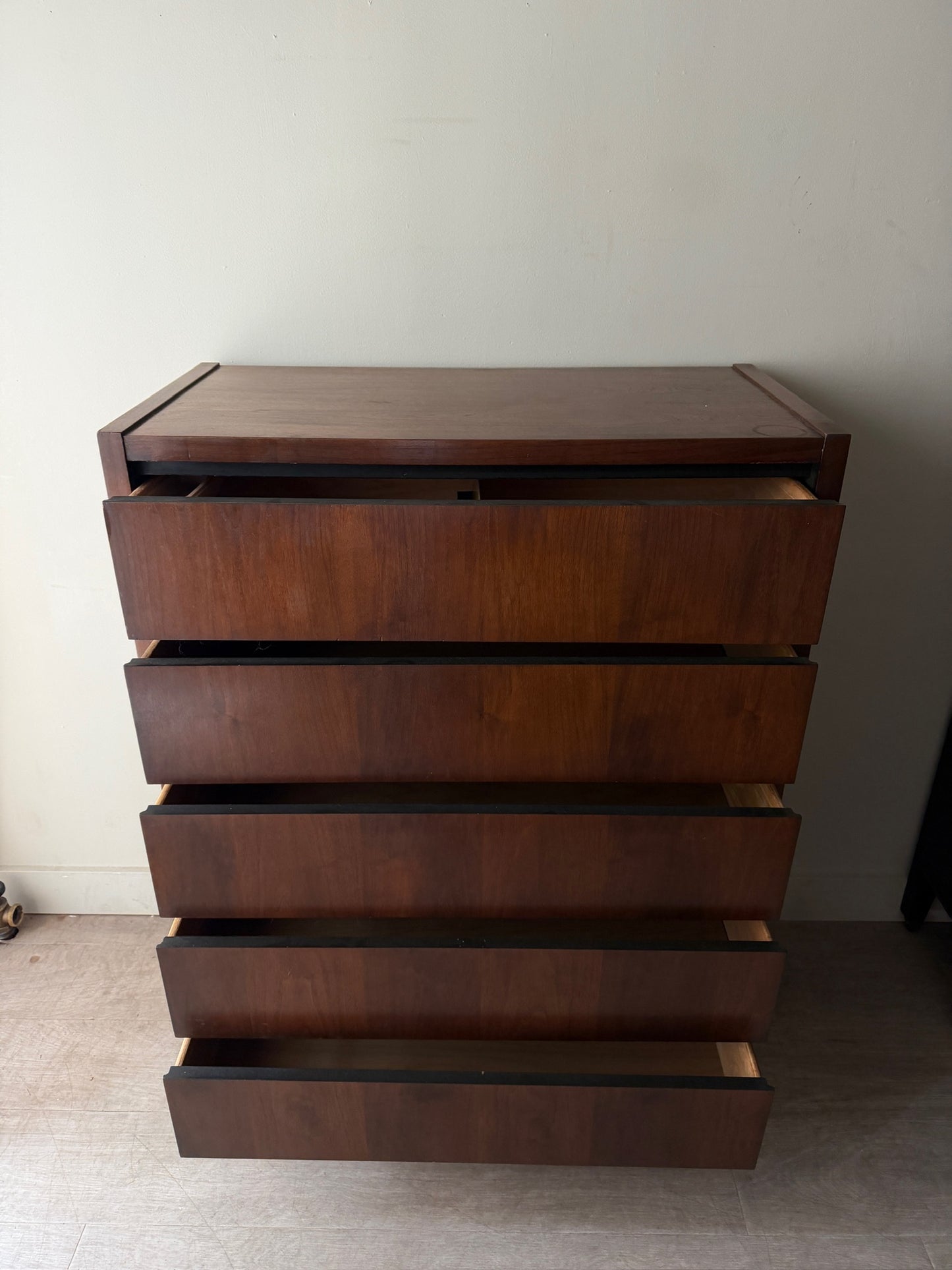 Lane walnut tallboy dresser