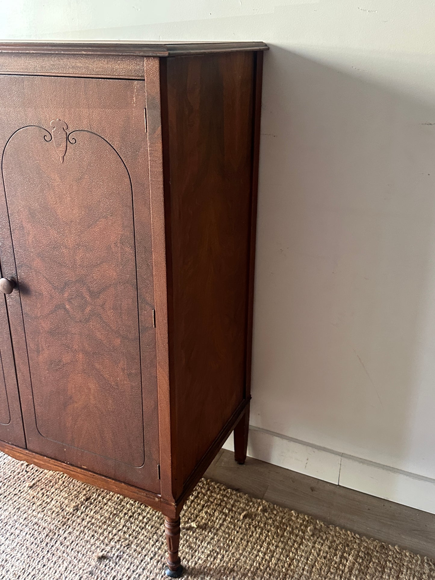 Walnut side by side armoire