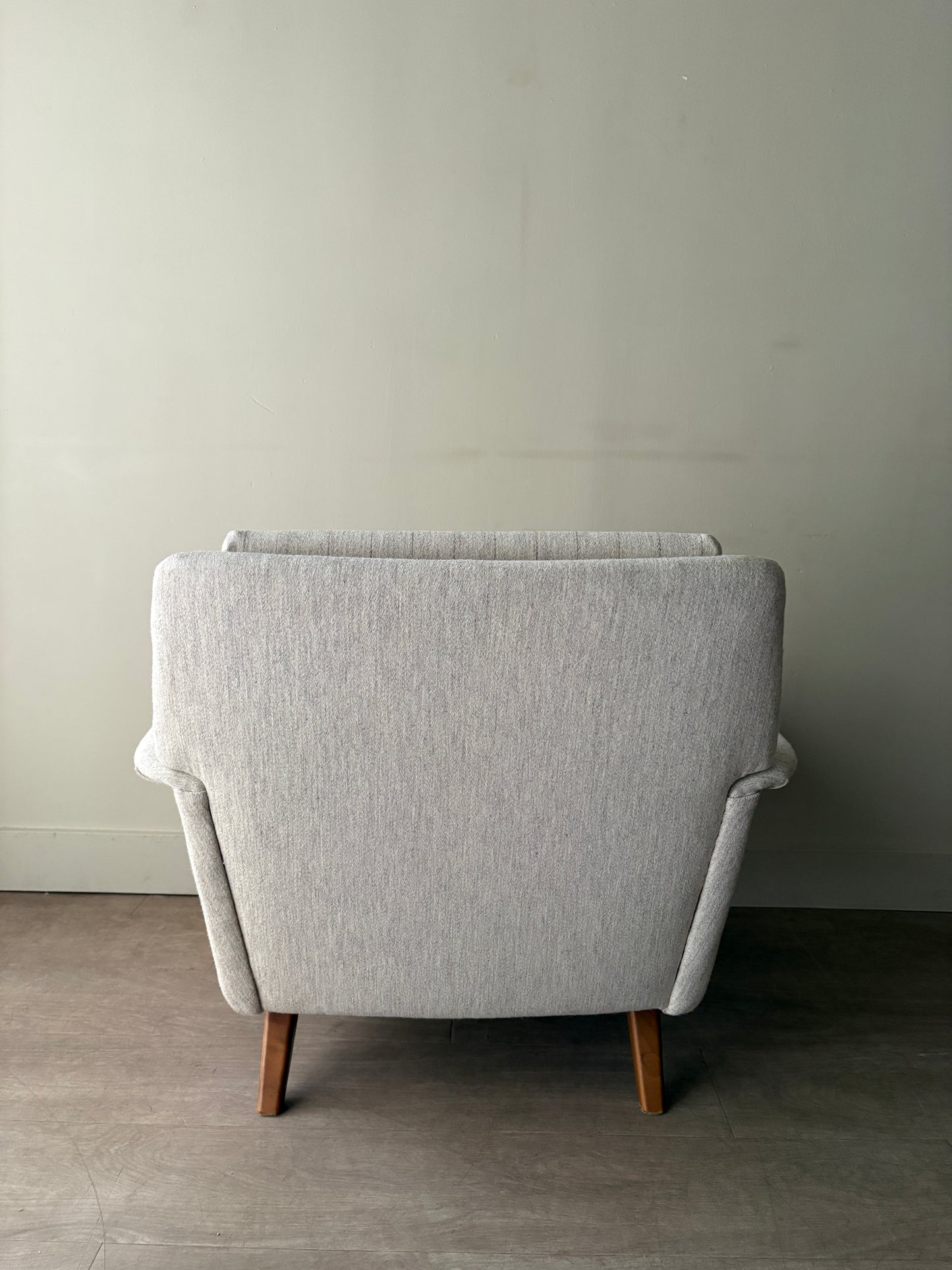 Swedish oatmeal striped lounge chair