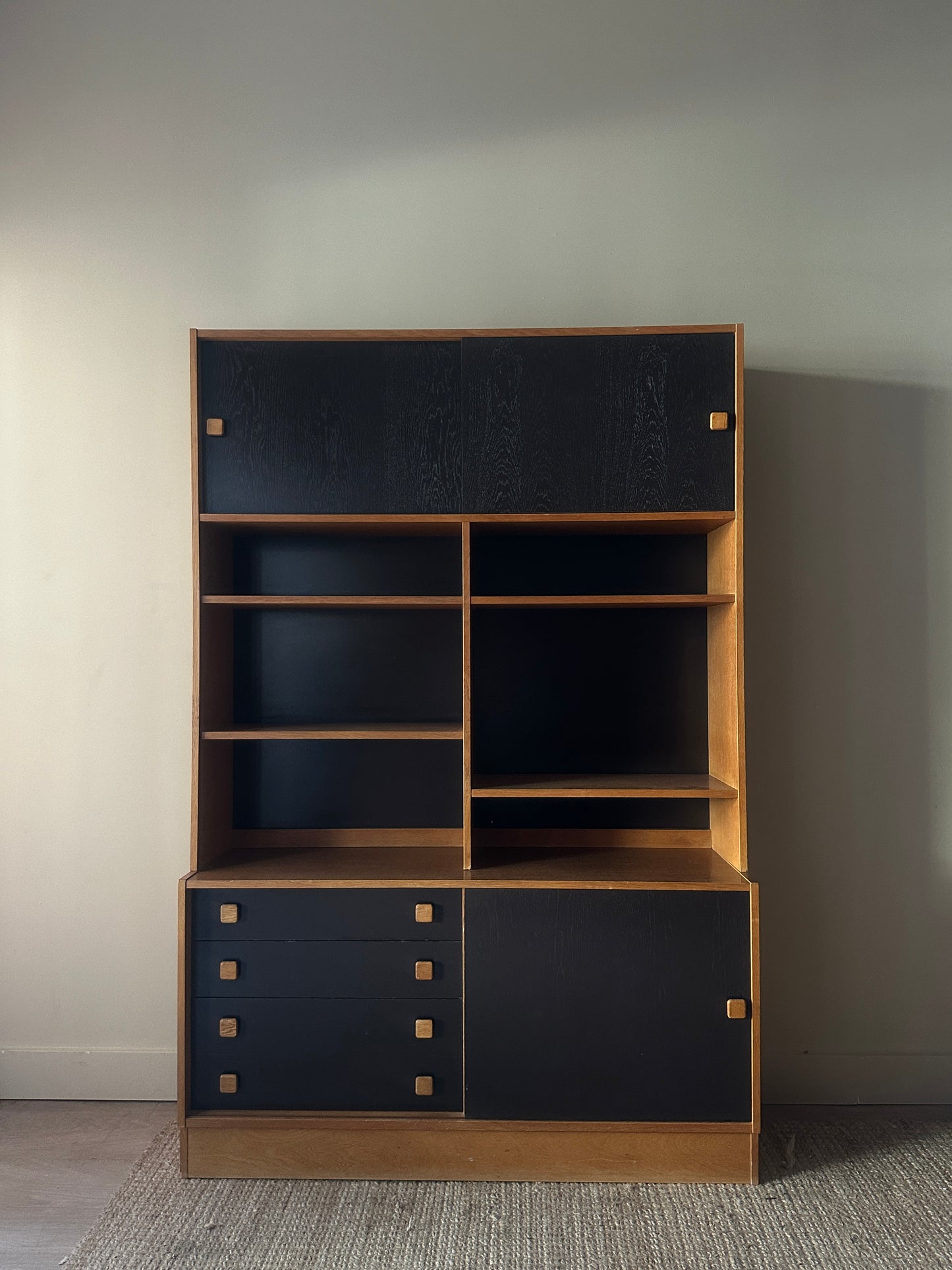Danish teak two piece hutch