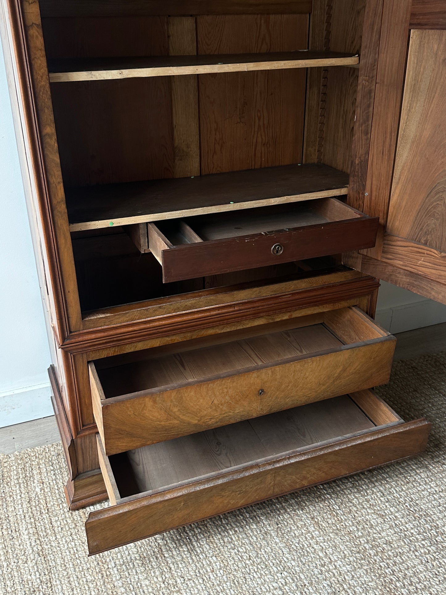 19th c. walnut armoire